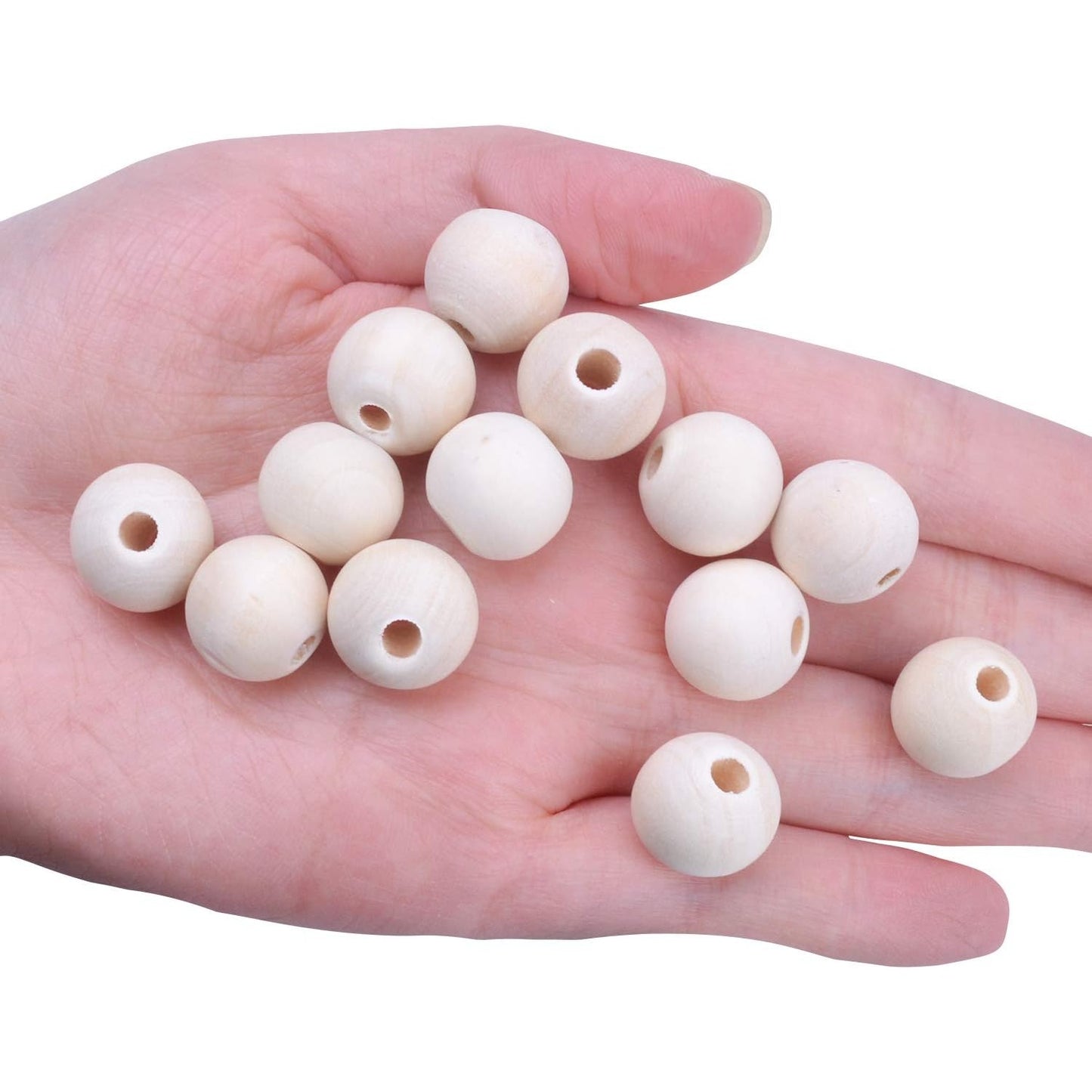 100pcs 14mm Natural Color Round Ball Wood Spacer Beads Jewelry Findings Charms