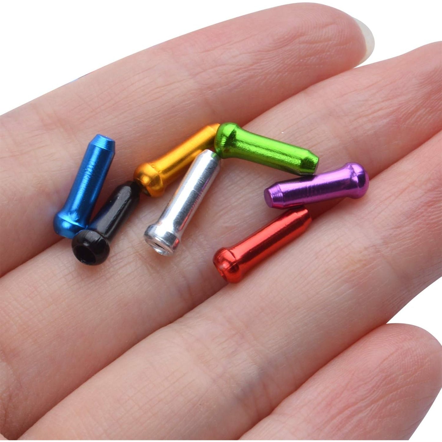 100pcs Cable Ends Caps Cycling Cable End Crimps Bikes Brake Tips Shifter Cable Ends for Road Bike and Mountain Bicycle,Random Color
