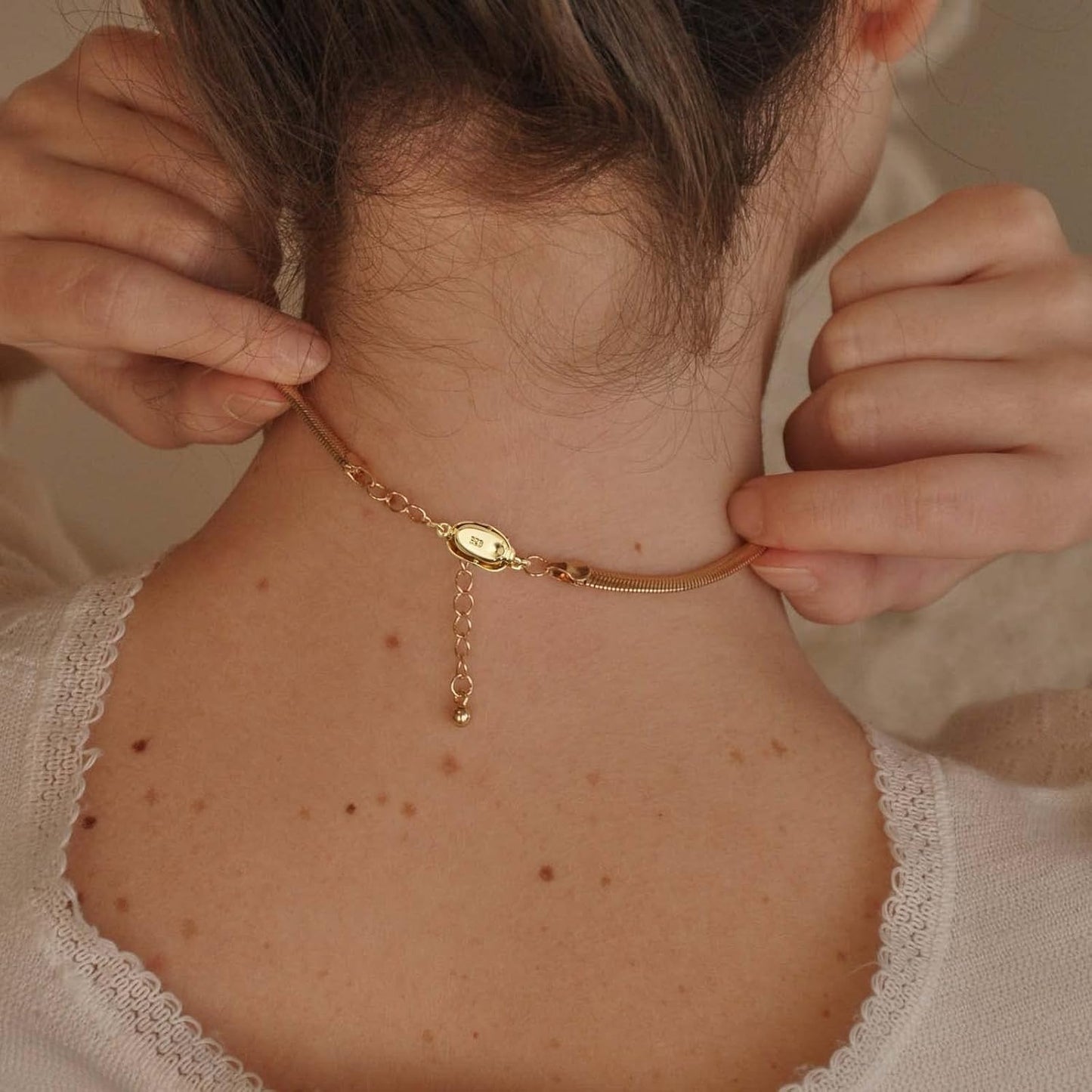 3 Pieces Pearl Locking Necklace Clasps Brass Oval Clasp Converter Closures Connector Chain Extenders for Necklace Bracelet Anklet Jewelry Making, 3 Colors