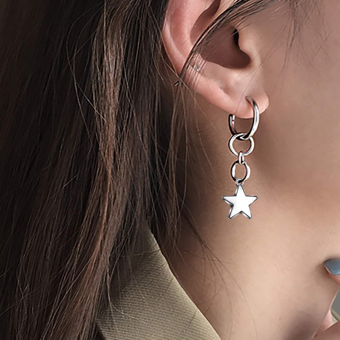 Star Pendant Charms, 100pcs Mini Five-Pointed Star Charms Tibetan Style Blank Stamping Star Shape Pendant for DIY Jewelry Making Crafting, Golden and Antique Silver, 11x10x4mm