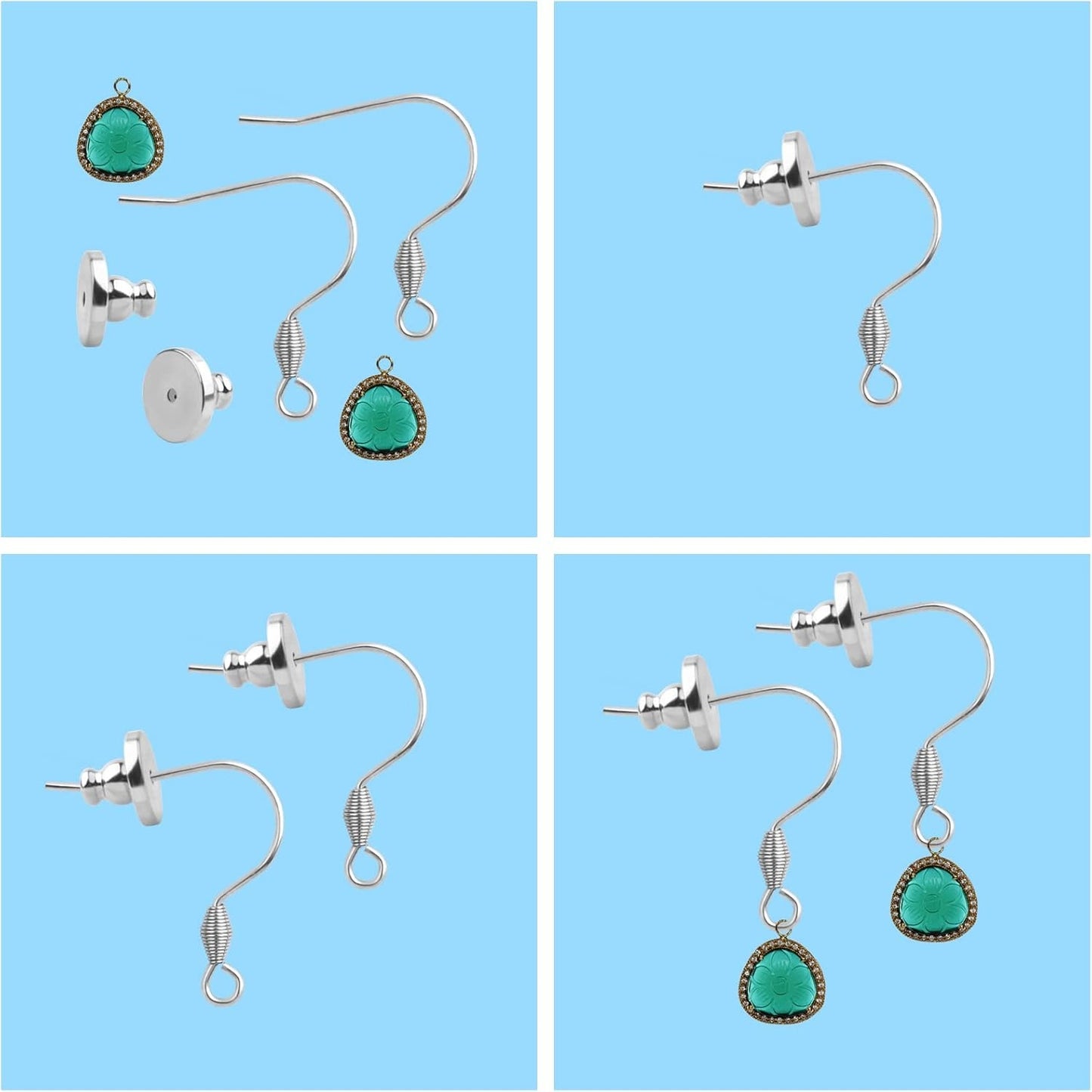 8pcs Hypo-Allergenic Bullet Clutch Secure Earring Backs Brass Locking Earring Backs Flying Disc Shape Ear Stoppers for Studs Fishhook Heavy Earrings, 2 Colors