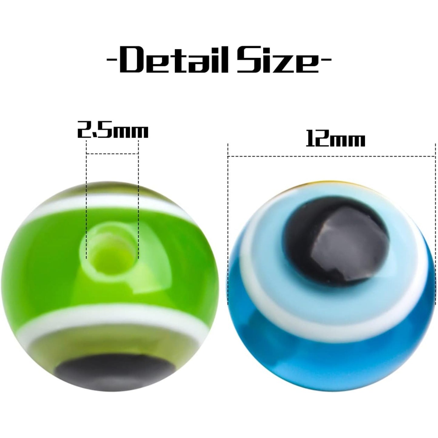 Evil Eye Beads Charms, 100pcs 12 mm Multi-color Lampwork Evil Eye Beads Flat Round Charms Handmade Spacer Beads Pendants Accessories for Bracelets Necklace Jewelry Making