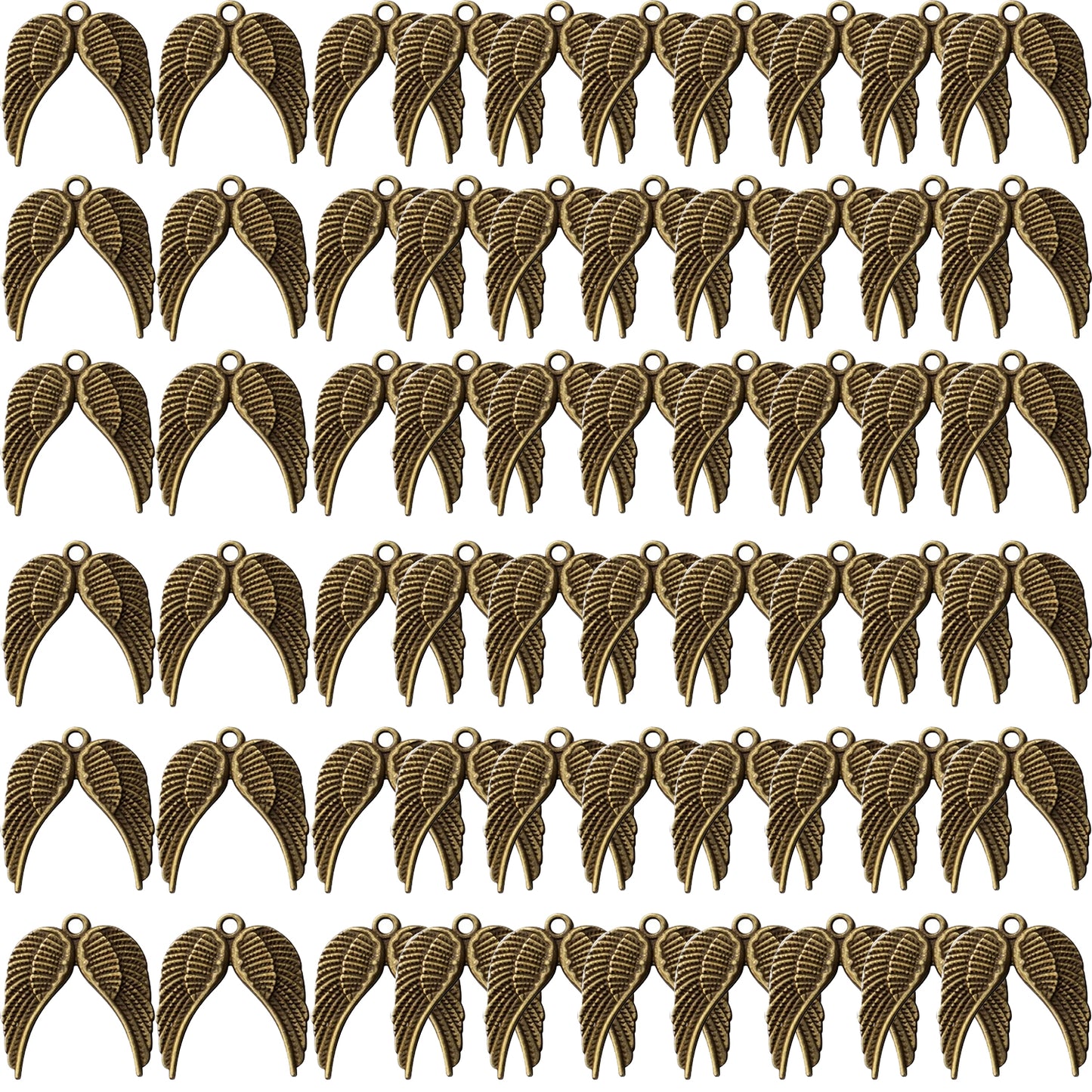 60pcs Angle Wings Pendant Charms Alloy Fairy Wing Charms Angle Wing Bead Charms for Jewelry DIY Bracelet Necklace Making Accessory