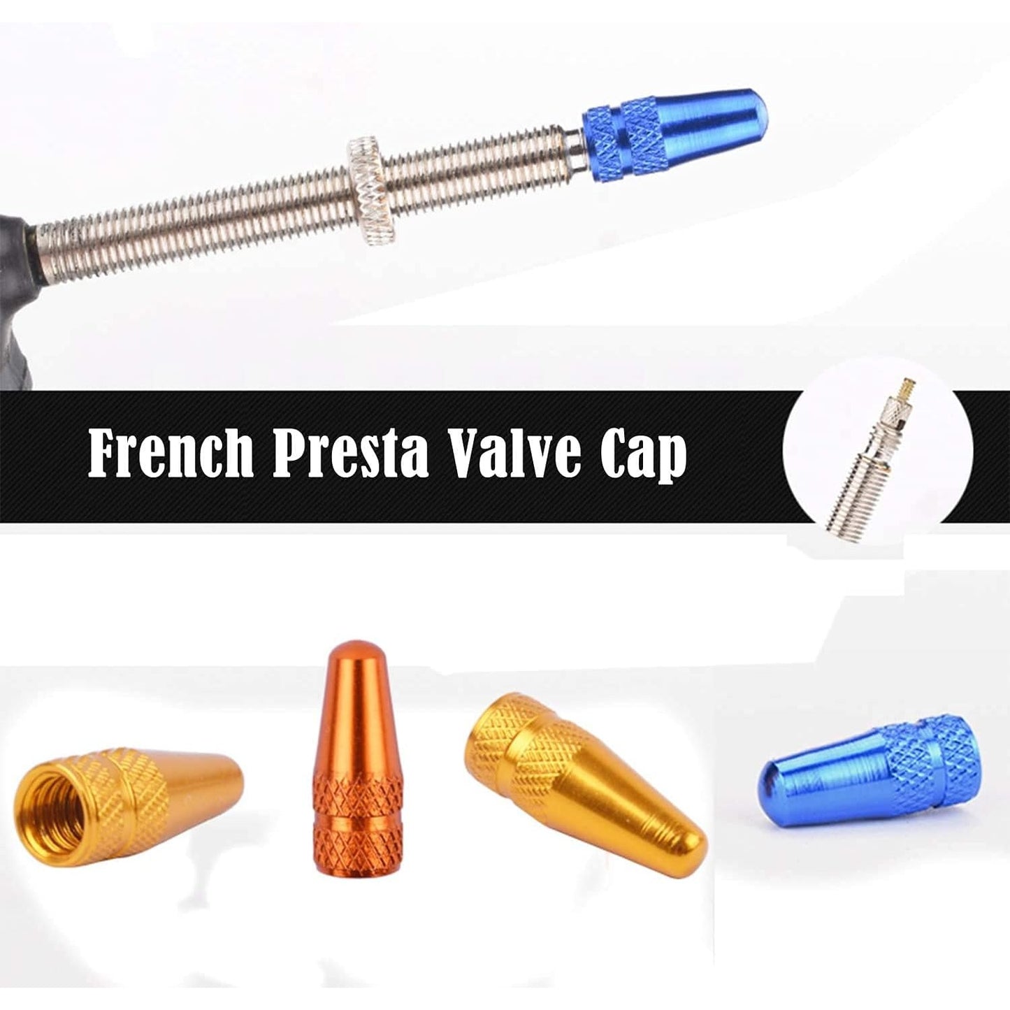 BronaGrand 40pcs Multi-Color Anodized Machined Aluminum Alloy Bicycle Bike Tire Valve Caps Dust Covers French Style Presta Valve Cap