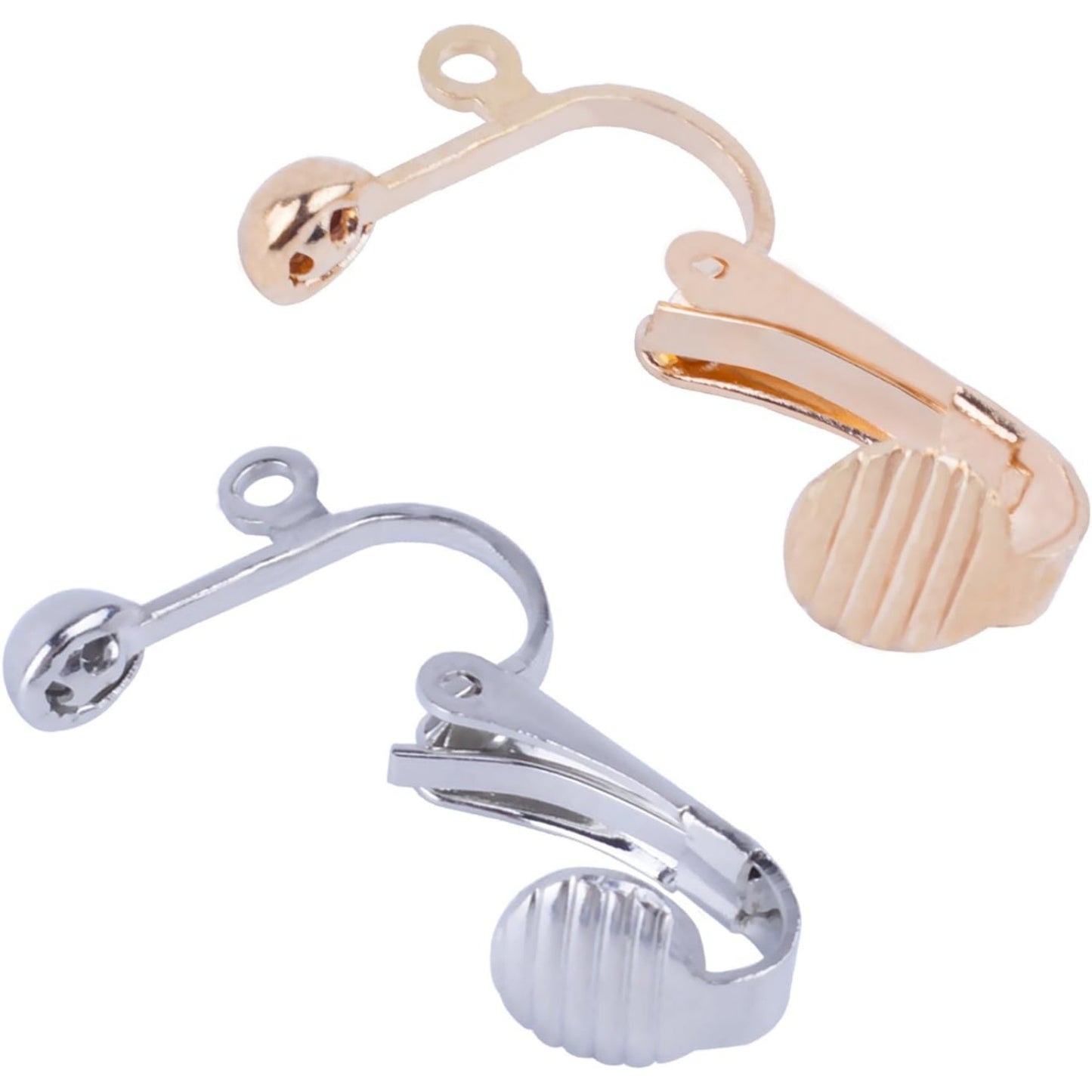 BronaGrand 20pcs Clip-on Earring Converter with Easy Open Loop (Gold and Silver)