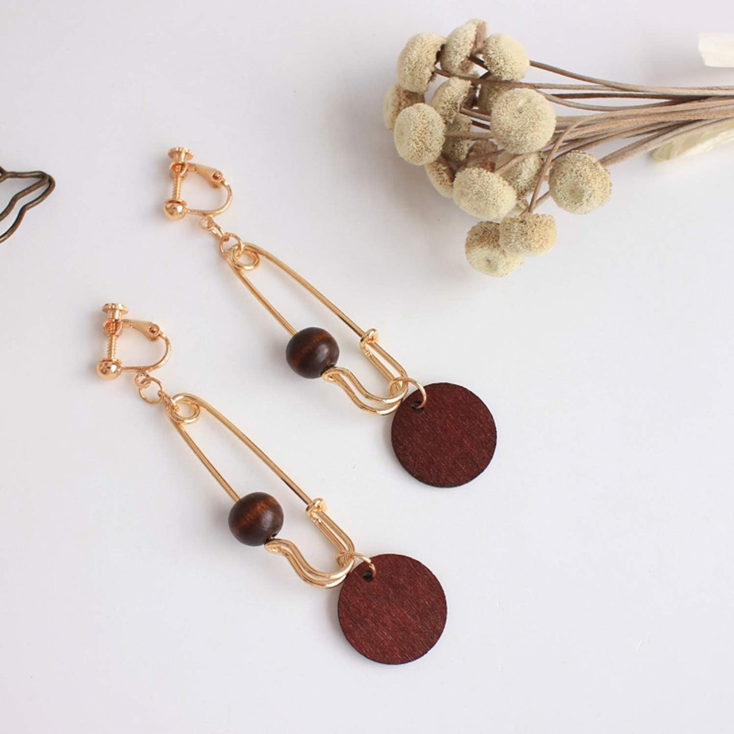 24 Pieces Clip-on Earring Findings Components Screw Back Ear Wire Non Pierced Earring Converter with Loop for Jewelry Making, 4 Colors