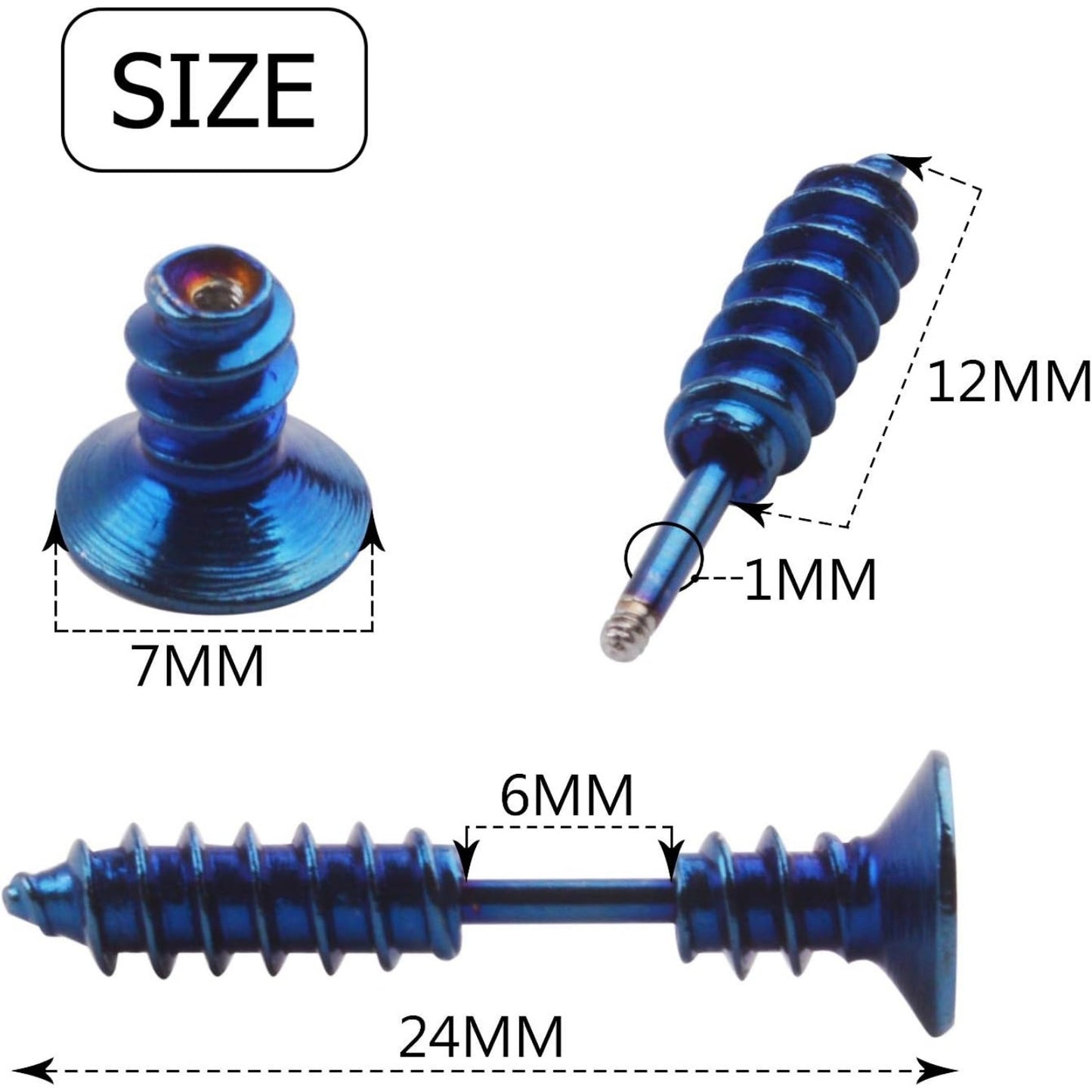 BronaGrand 5 Pairs Men Unisex Stainless Steel Piercing Cross Screws Hoop Earrings Ear Stud