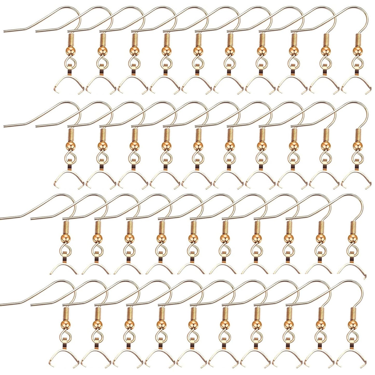40pcs Stainless Steel & Gold Earring Hooks: French Fishhook & Leverback Styles, Wire Ear with Pendant Clasp for Jewelry Making