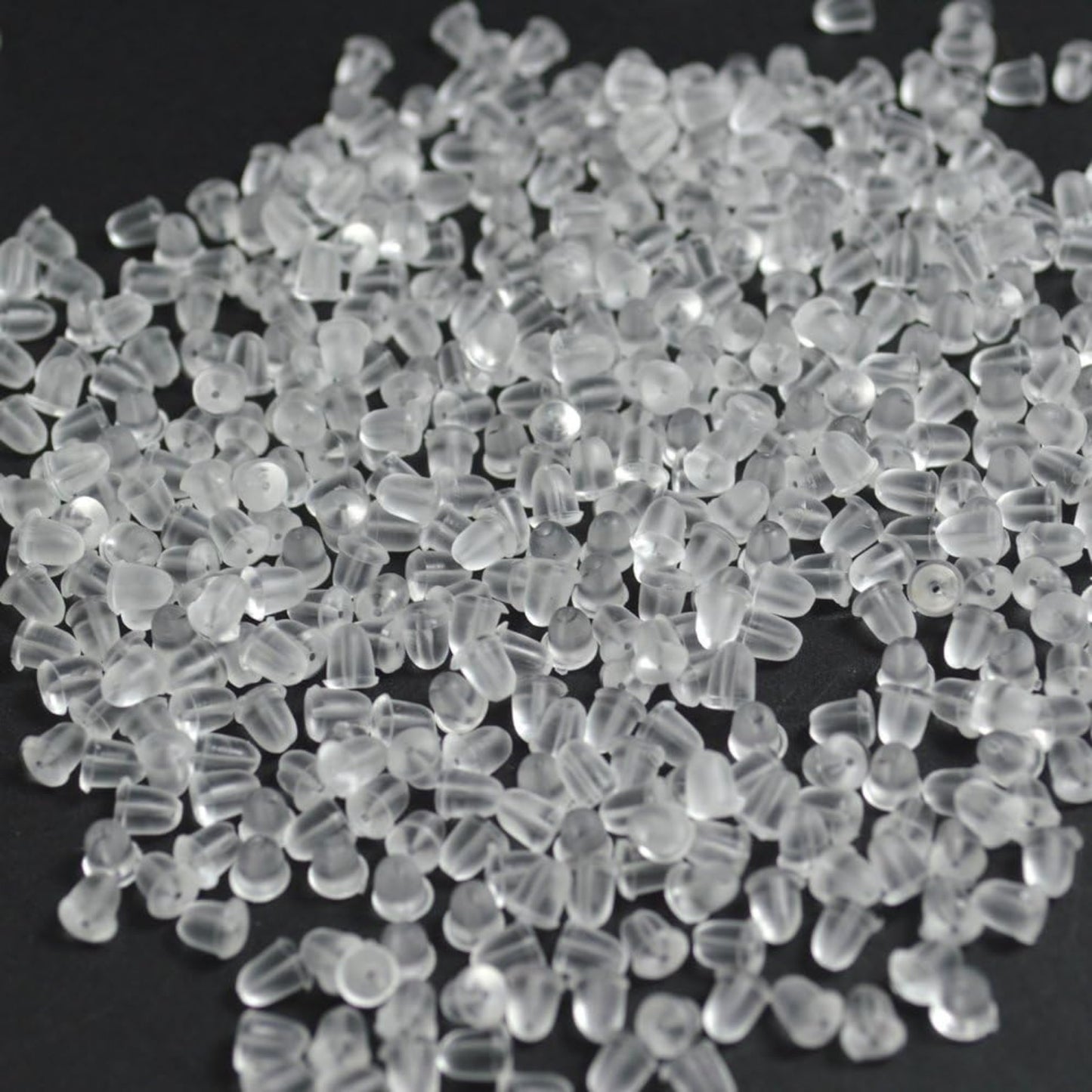 500 Pairs Plastic Earring Posts and Backs, 5mm Clear Earrings Pins Rubber Earring Safety Backs Earnuts