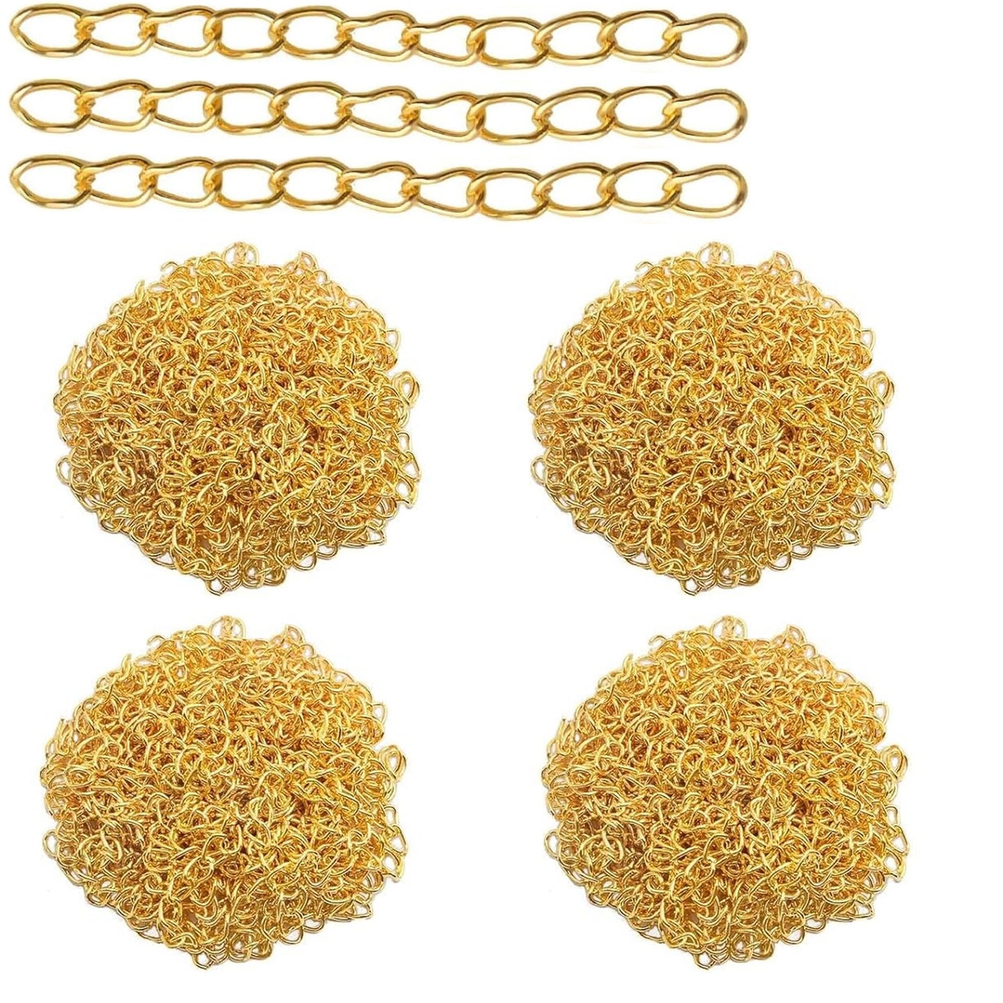 200 Pieces 2 Colors Metal Necklace Extenders Bracelet Anklet Chain Extensions for DIY Jewelry Making Valentine's Day Birthday Gifts, 5 cm / 7 cm