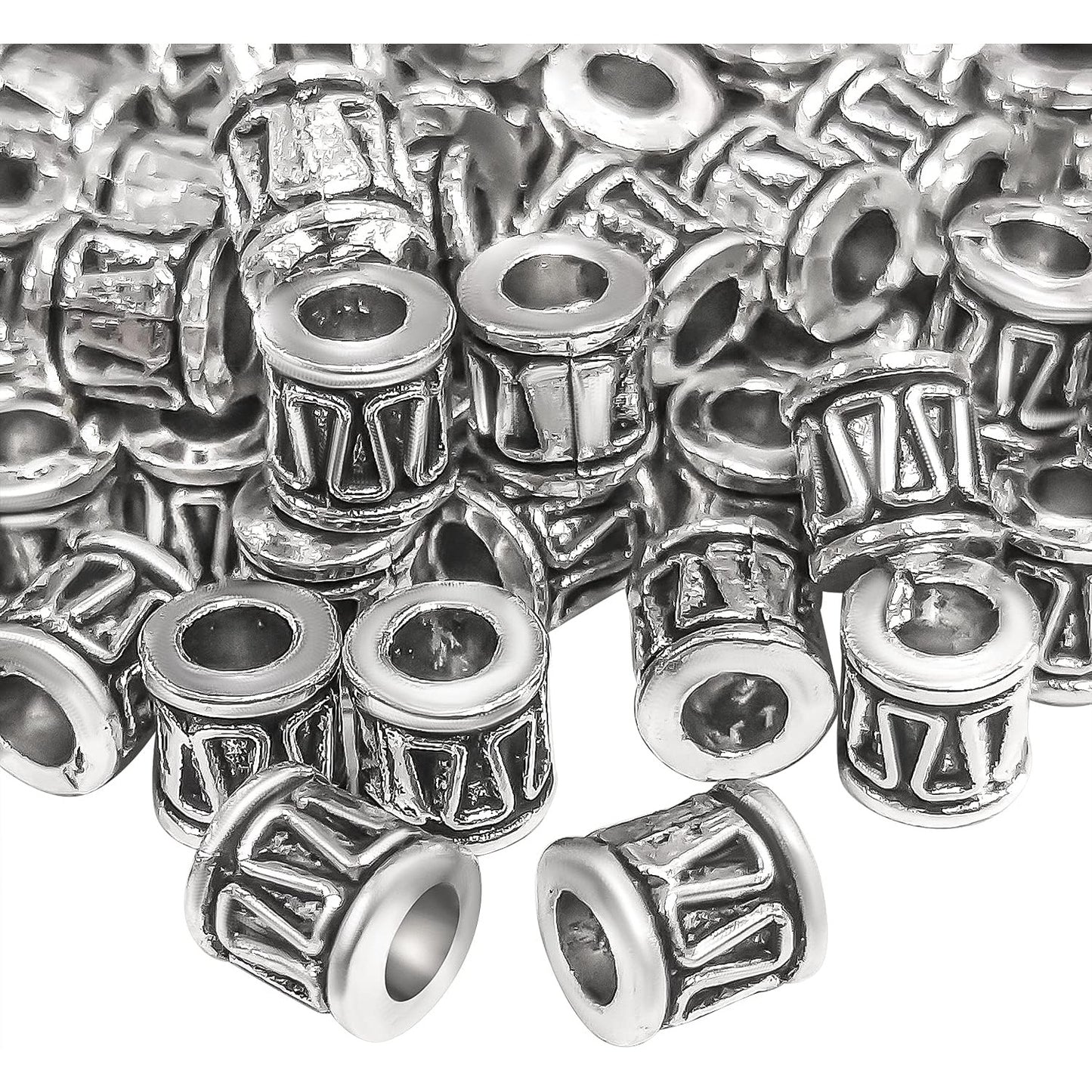 200pcs Antique Gold Tube Spacers Beads Alloy Barrel Bead Spacers Loose Spacer Bead Charm Beads for Jewelry DIY Bracelet Necklace Making Accessory