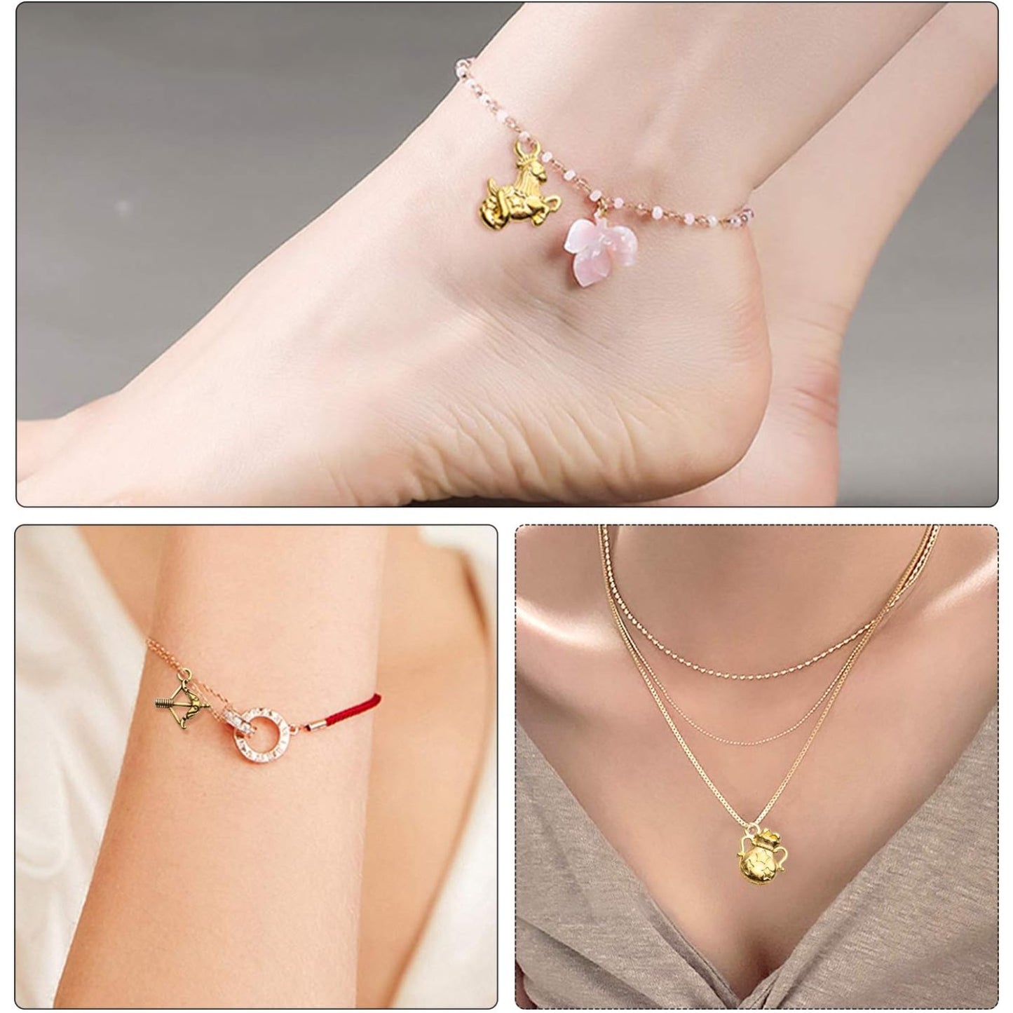 Constellation Charm Pendants,48pcs Constellation Zodiac Charms Zodiac Charms Bulk 12 Constellations Charms for Jewelry Making Necklace Bracelet Crafting,Antique Silver/Antique Golden/Golden/Bronze