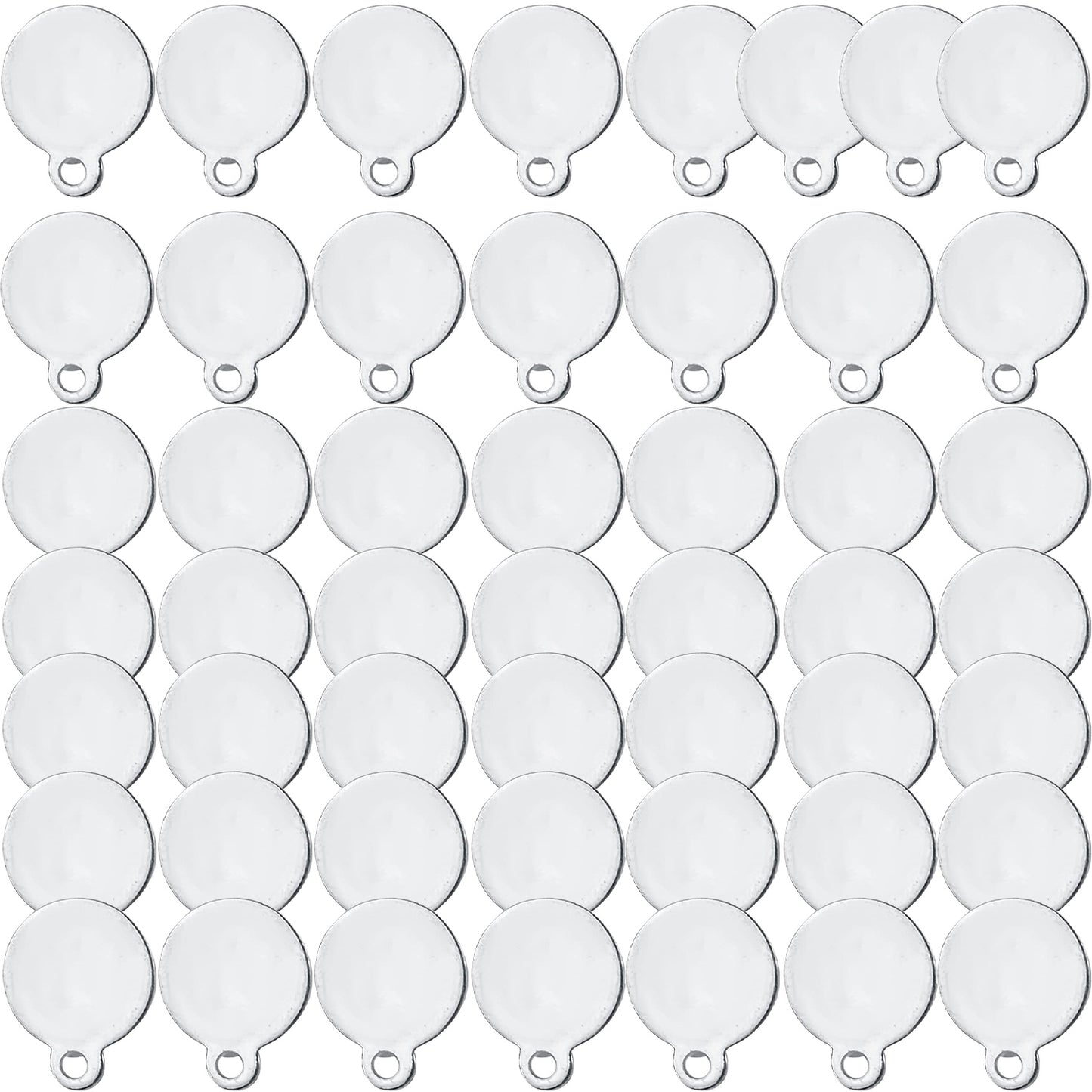 40pcs Stainless Steel Stud Earrings Round Rondelle Blank Earring Post Pins with Loop Hole and 40pcs Butterfly Earring Backs for DIY Jewelry Making Findings, Gold, Steel