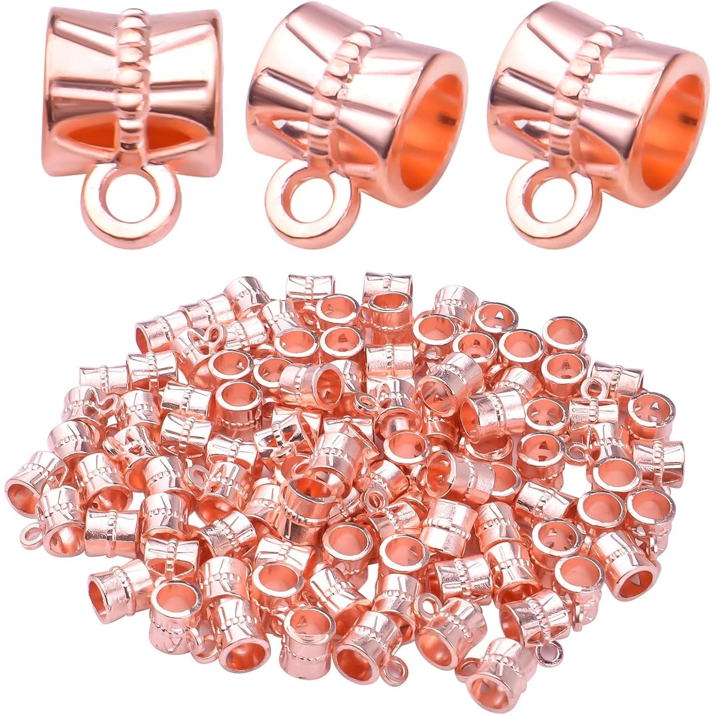 100cs Antique Brown Bail Beads Bracelets Charms Dangle Connectors Tibetan Spacer Beads for Jewelry Making Crafts DIY