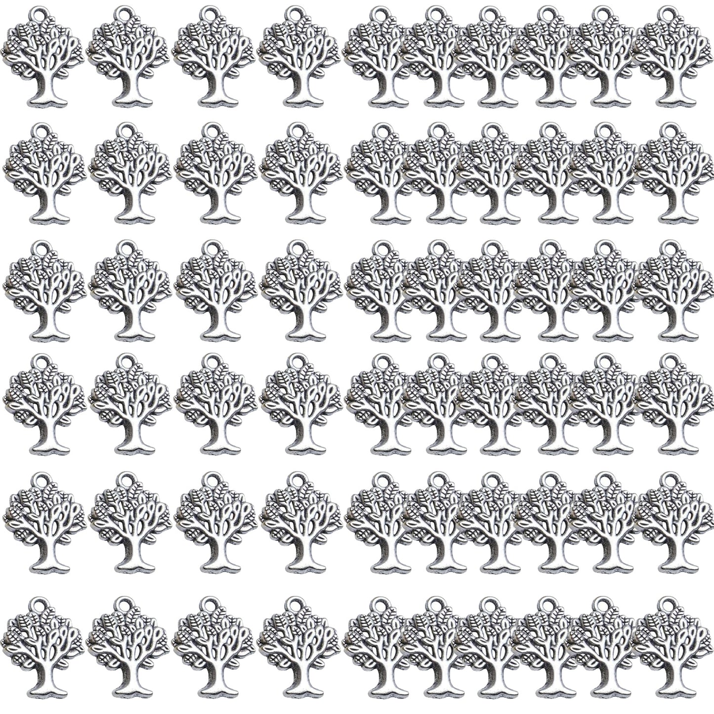 Tree of Life Chrmas,60pcs Wholesale Craft Supplies Tibetan Tree Pendants Charms Vintage Jewelry Making Accessories for DIY Bracelets Necklace,Antique Silver Bronze Golden