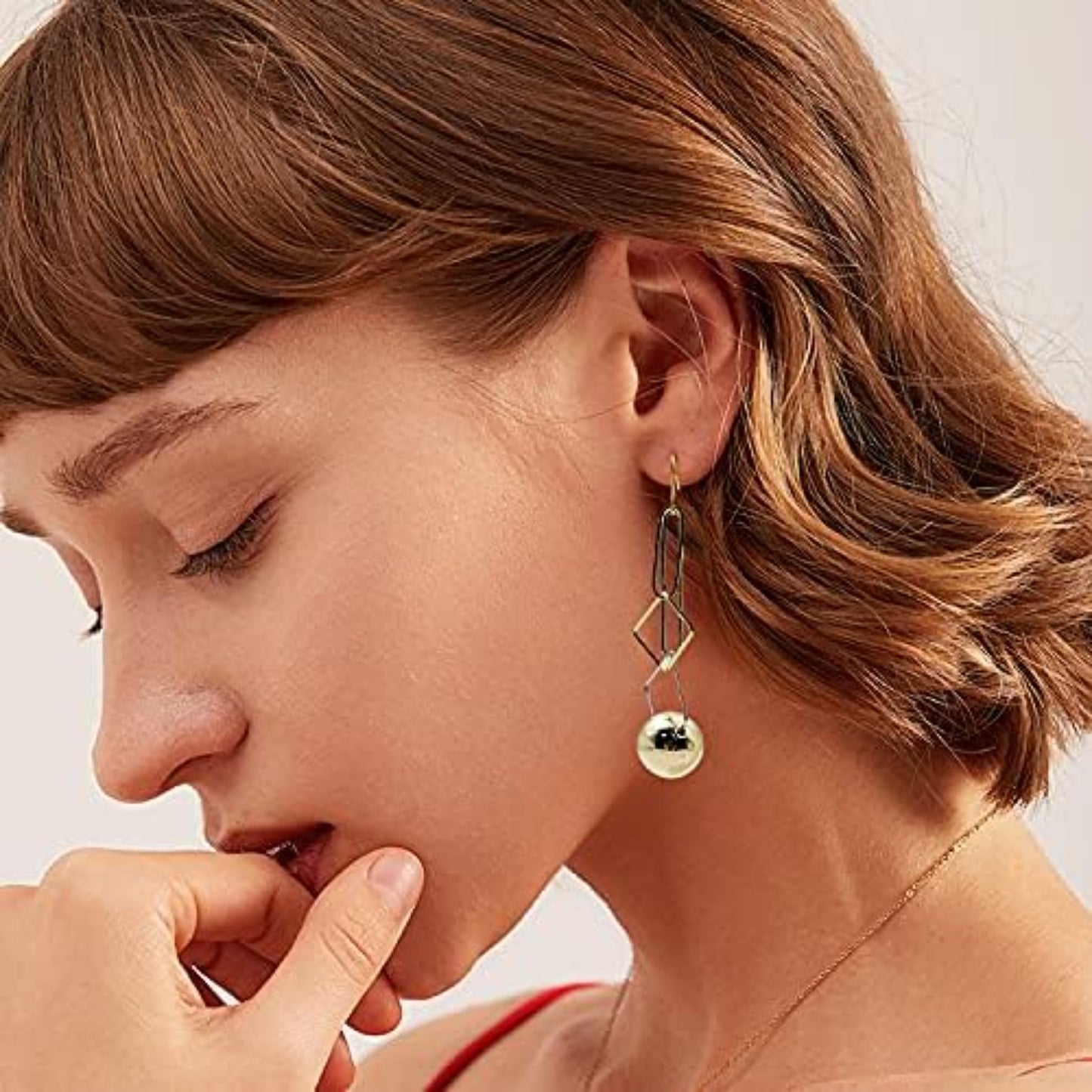 48pcs 4 Styles Earring Beading Hoop Charms Brass Geometric Pendant Connector Charms Round Square Triangle Teardrop Open Bezel Pendant Frame for DIY Earrings Necklace Jewelry Crafts Making, 2 Colors