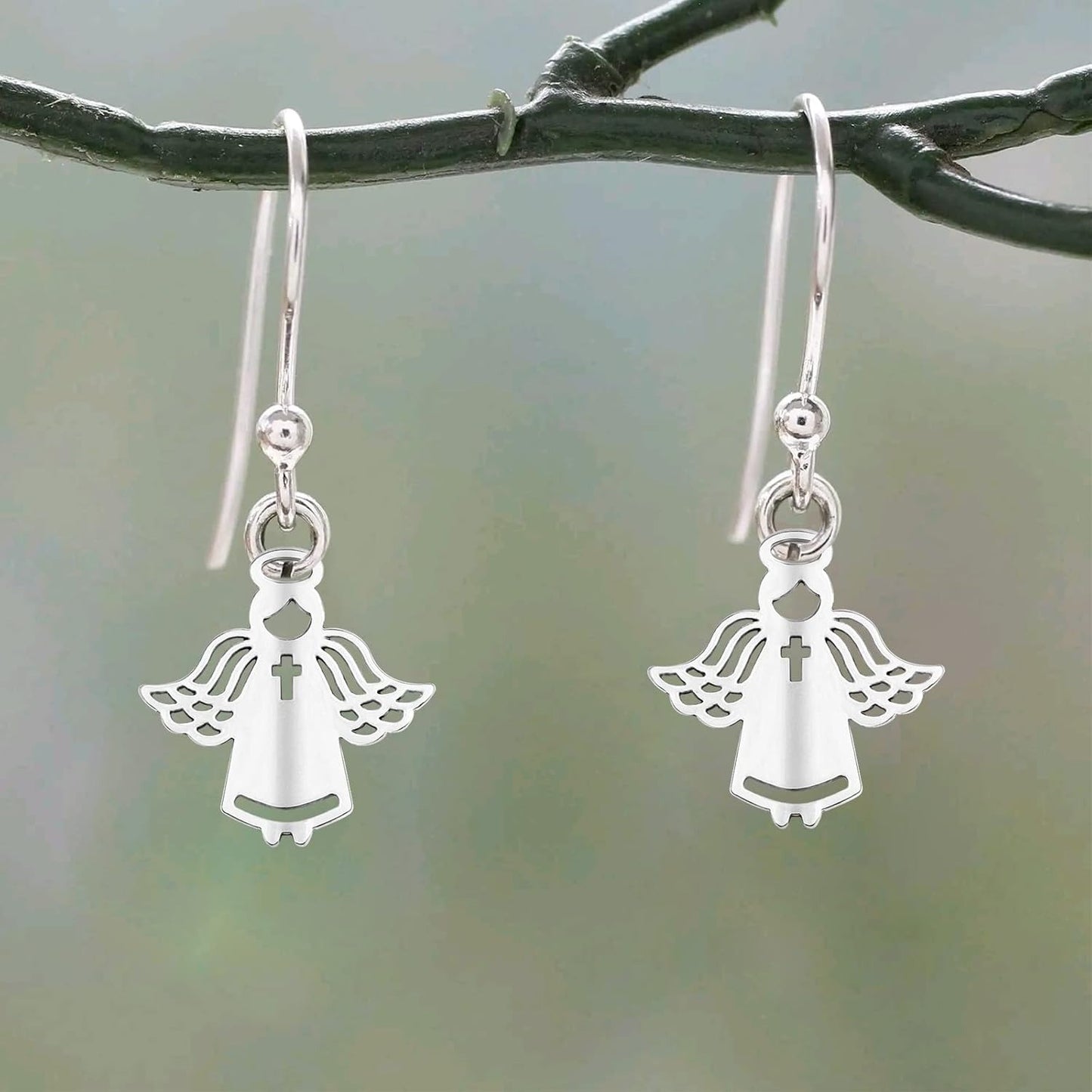 50 Pieces Antique Silver Angel Wing Pendant Charms Vintage Alloy Double Sided Guardian Fairy Wing Pendants for DIY Bracelet Necklace Jewelry Making Supplies