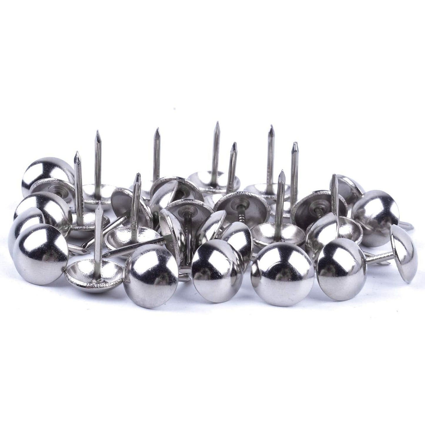 BronaGrand 100 Pieces Upholstery Tacks Furniture Nails Pins, 7/16 Inch (Silver)