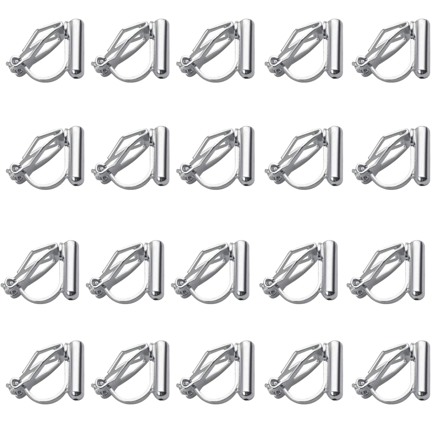 20pcs Clip On Earring Converter with Post and 20pcs Soft Earring Cushion for Non-Pierced Ears,Gold & Silver