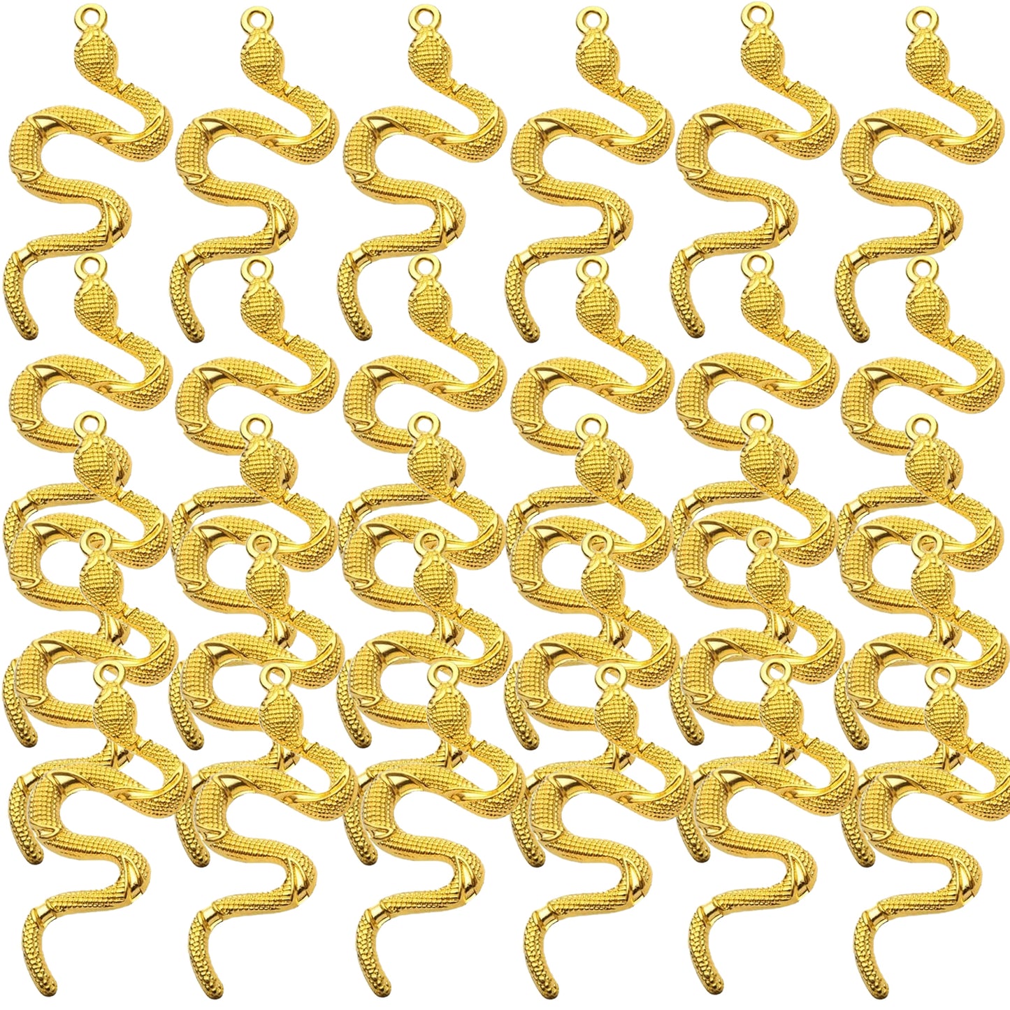 30pcs 5 Colors Snake Charms Pendants Alloy Mixed Styles Snake Serpent Charms Craft Supplies for Halloween DIY Bracelets Necklaces Earrings Jewelry Making