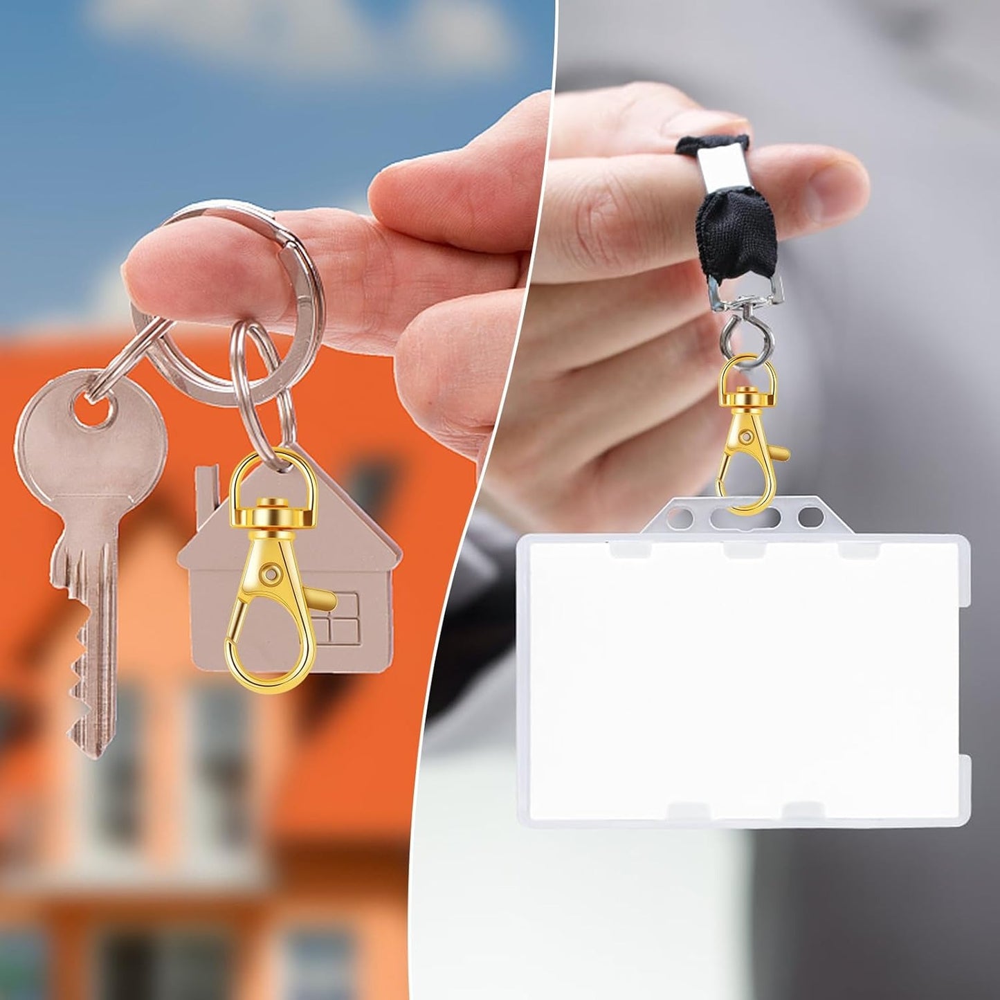 50pcs Swivel Clasp Lanyard Snap Hooks Golden Keychain Clip Hook Lobster Claw Clasps Lanyards Trigger Snap Hooks for DIY Keyring Handbag Purse Backpack Sewing Craft Projects