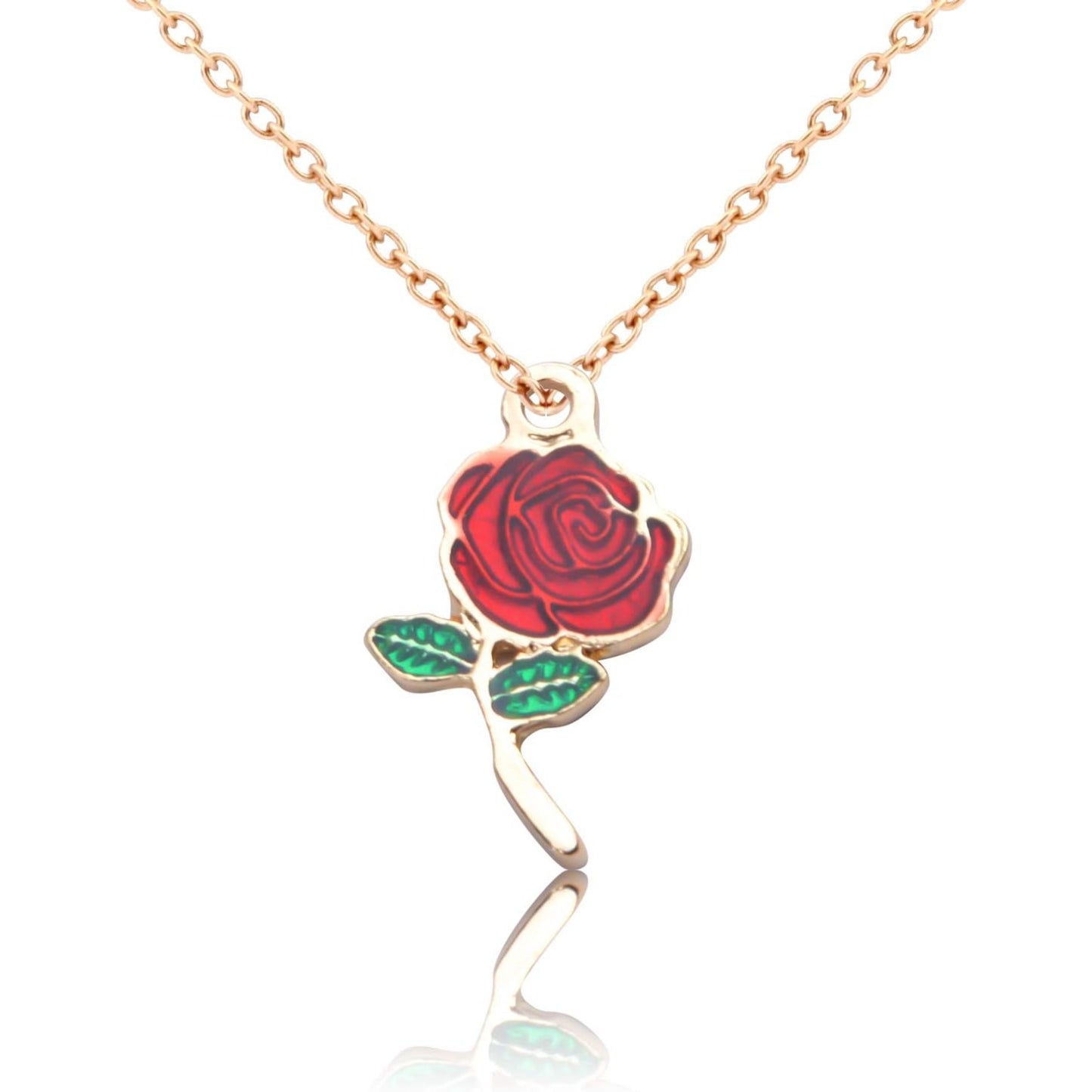30pcs Enamel Rose Flower Charm Pendants Lovely Dangle Charms for Valentine's Day DIY Bracelet Necklace Earrings Jewelry Making, Red