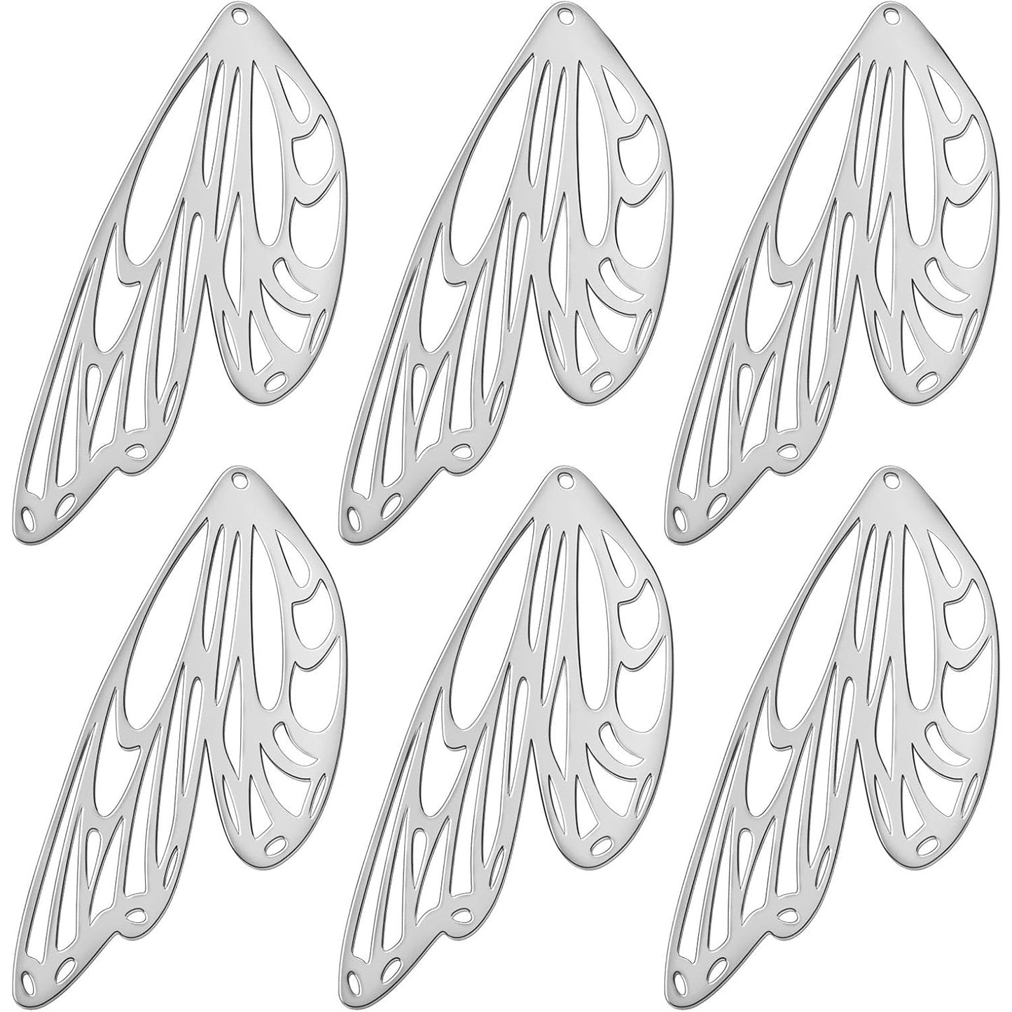 8pcs Stainless Steel Large Butterfly Wing Charms Vintage Hollow Flying Dragonfly Butterfly Wings Pendants Hanging Ornaments for DIY Bracelet Necklace Jewelry Making Supplies
