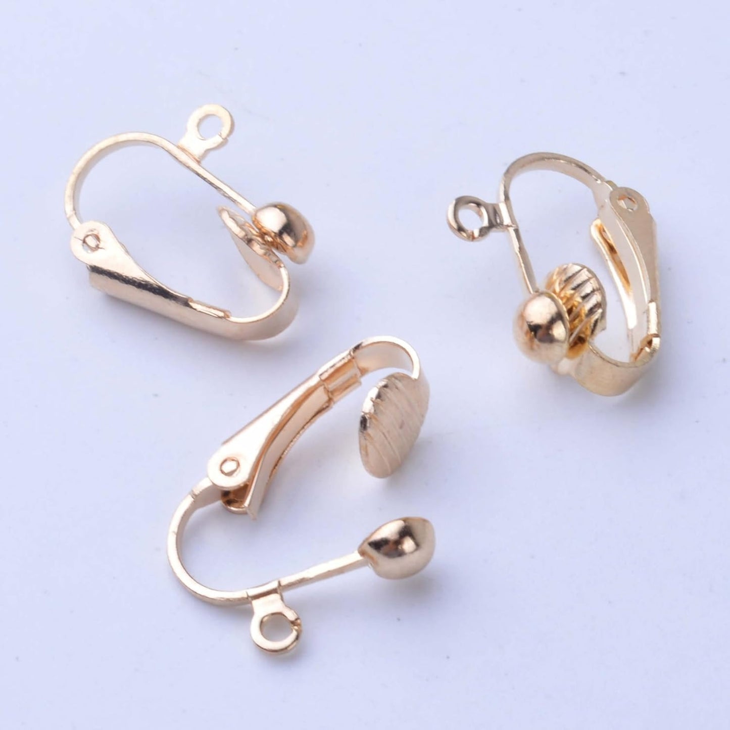 BronaGrand 20pcs Clip-on Earring Converter with Easy Open Loop (Gold)