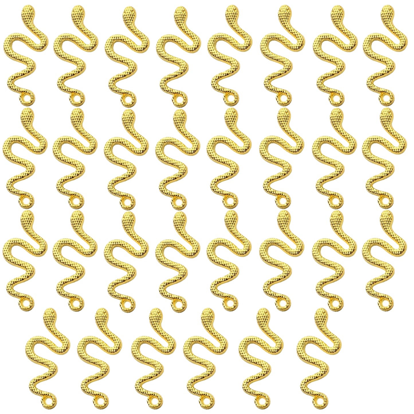 30pcs 5 Colors Snake Charms Pendants Alloy Mixed Styles Snake Serpent Charms Craft Supplies for Halloween DIY Bracelets Necklaces Earrings Jewelry Making