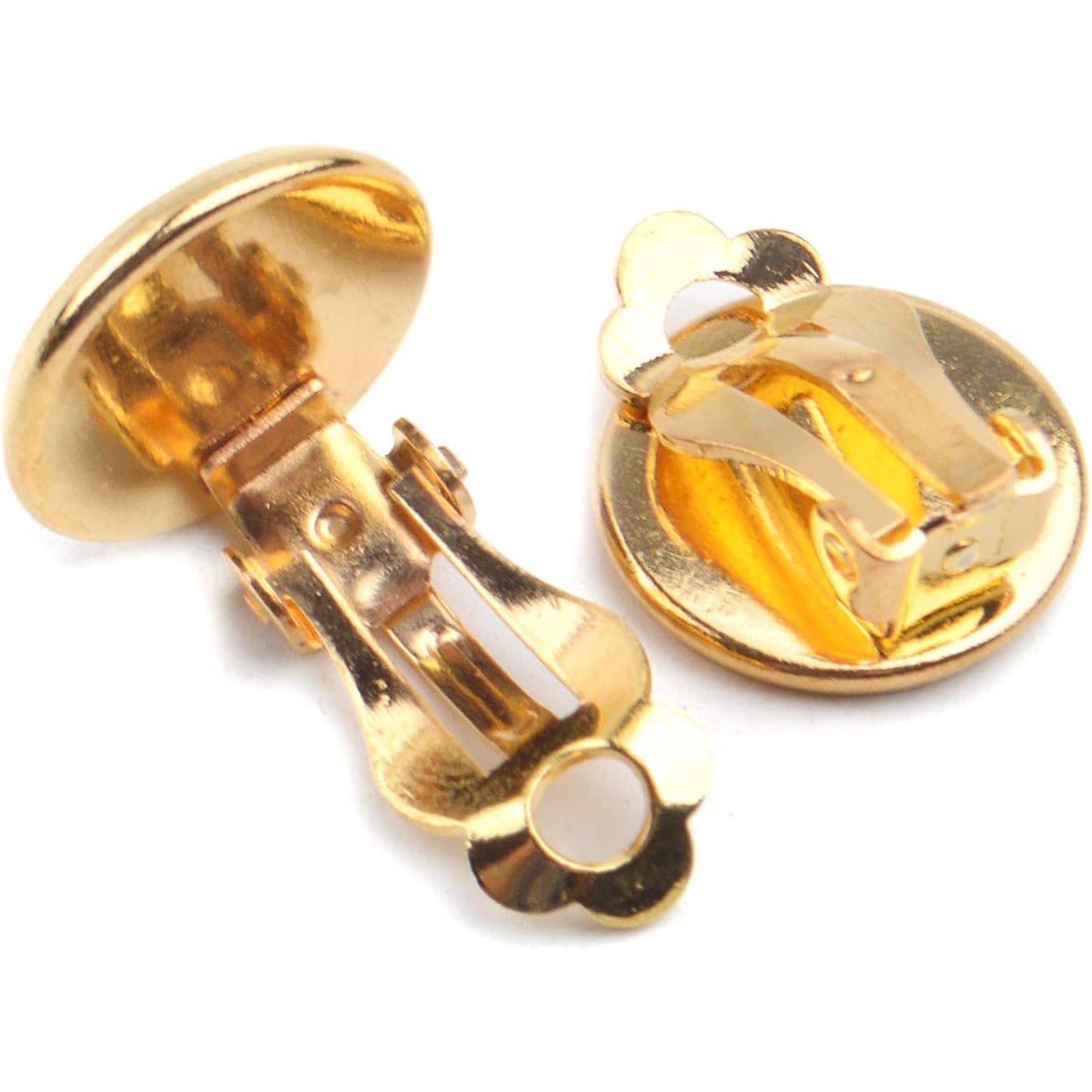 Clip-on Earring Converters, 20pcs (10 Pair) Flat Round Earring Trays 12mm Earring Cabochon Setting Converter for Non Pierced Ears Earring Making - Silver