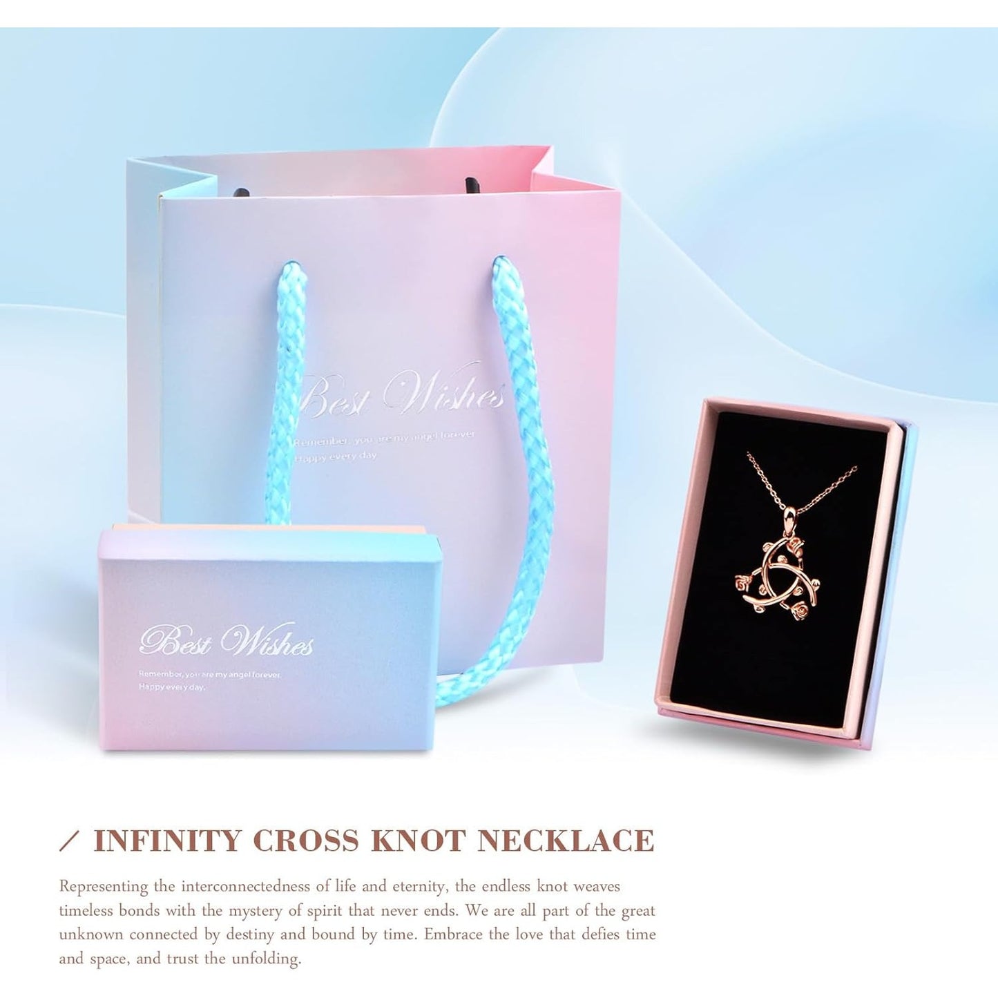 925 Sterling Silver Rose Flower Love Irish Celtic Knot Peace Sign Infinity Triquetra Trinity Protection Pendant Necklace for Mother Women Jewelry Gifts Nudo De Bruja