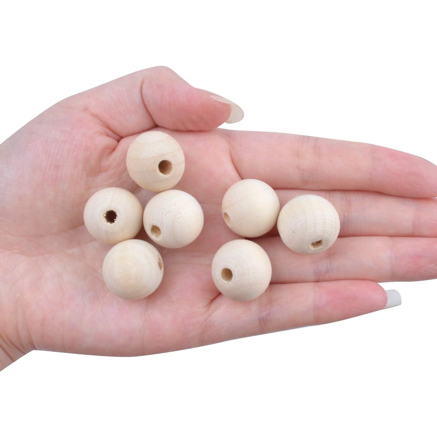 100pcs 17mm Natural Color Round Ball Wood Spacer Beads Jewelry Findings Charms(About 17mm)