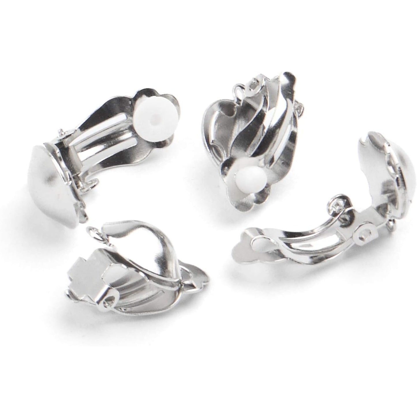 20 Pieces Clip On Earring Converter Non-Pierced Earrings Components with Loop and 20 Pieces Earring Cushions for Earring Making,Sliver and Gold