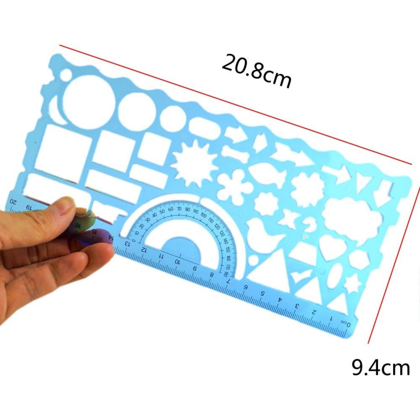 BronaGrand Plastic Templates Drawing Geometric Rulers Triangle Circle Drawing Ruler(Random Color)
