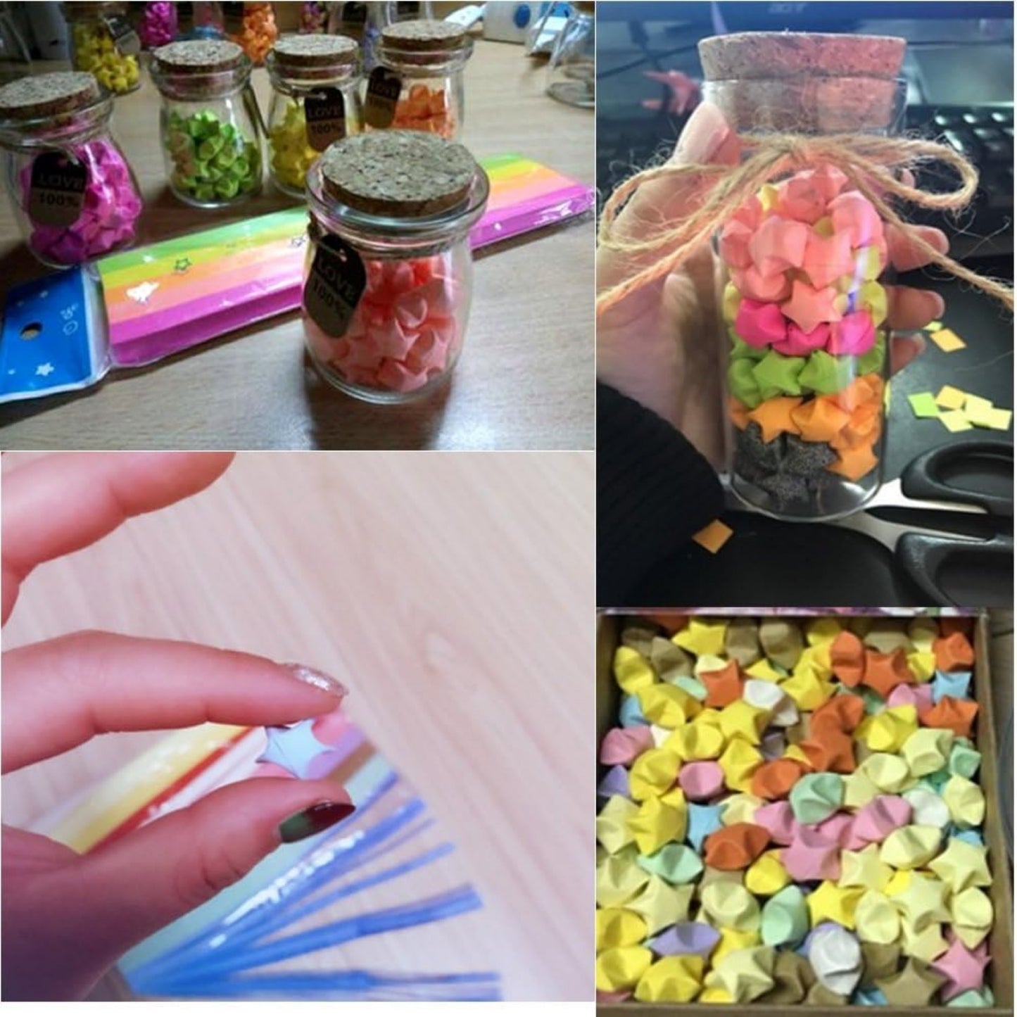 BronaGrand 1080 Sheets Origami Stars Paper Double Sided Folding Strips- 27 Colors