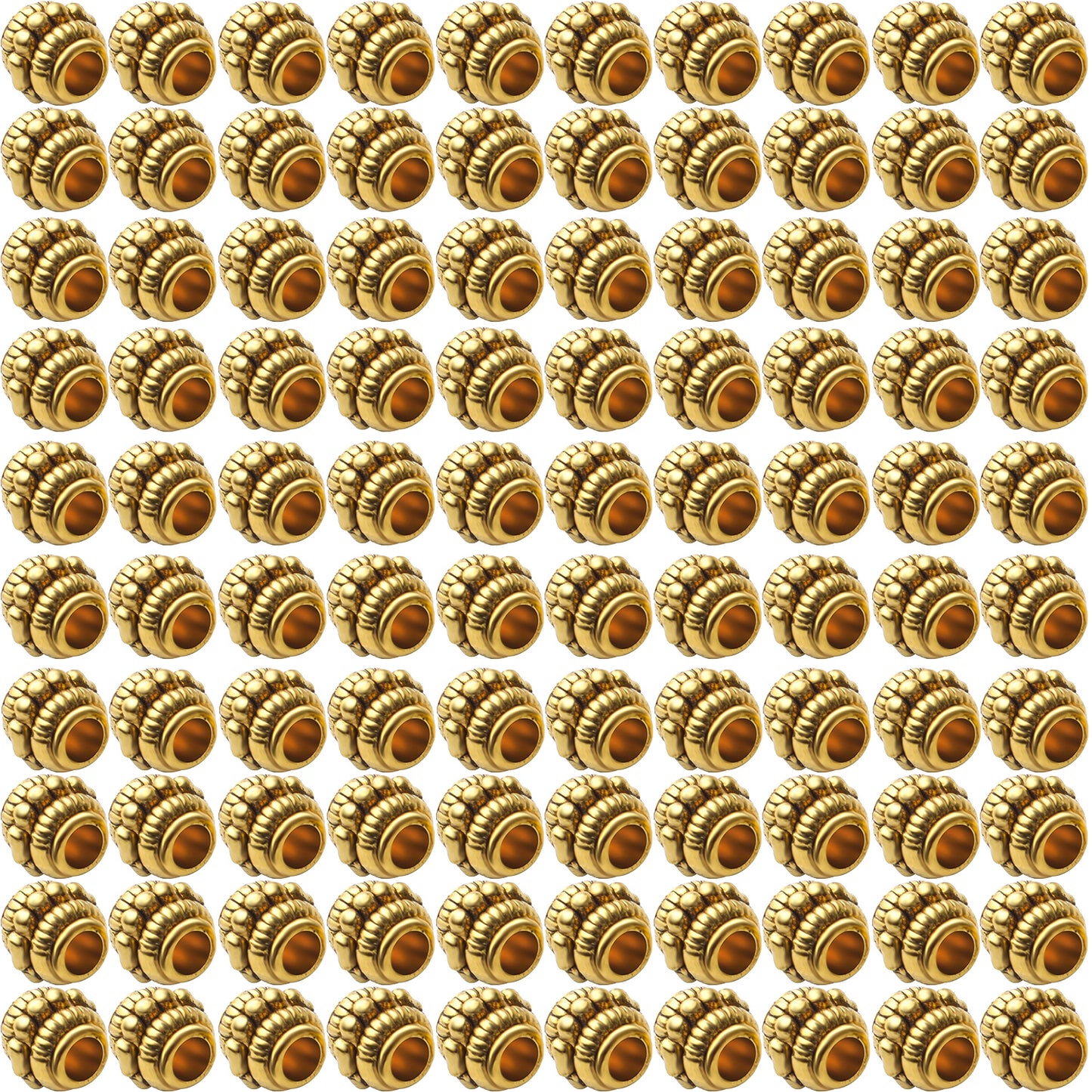 100pcs Barrel Spacer Beads Tibetan Alloy Column Spacers Loose Beads Spacer Charms Beads for Jewelry DIY Bracelet Necklace Making Accessory