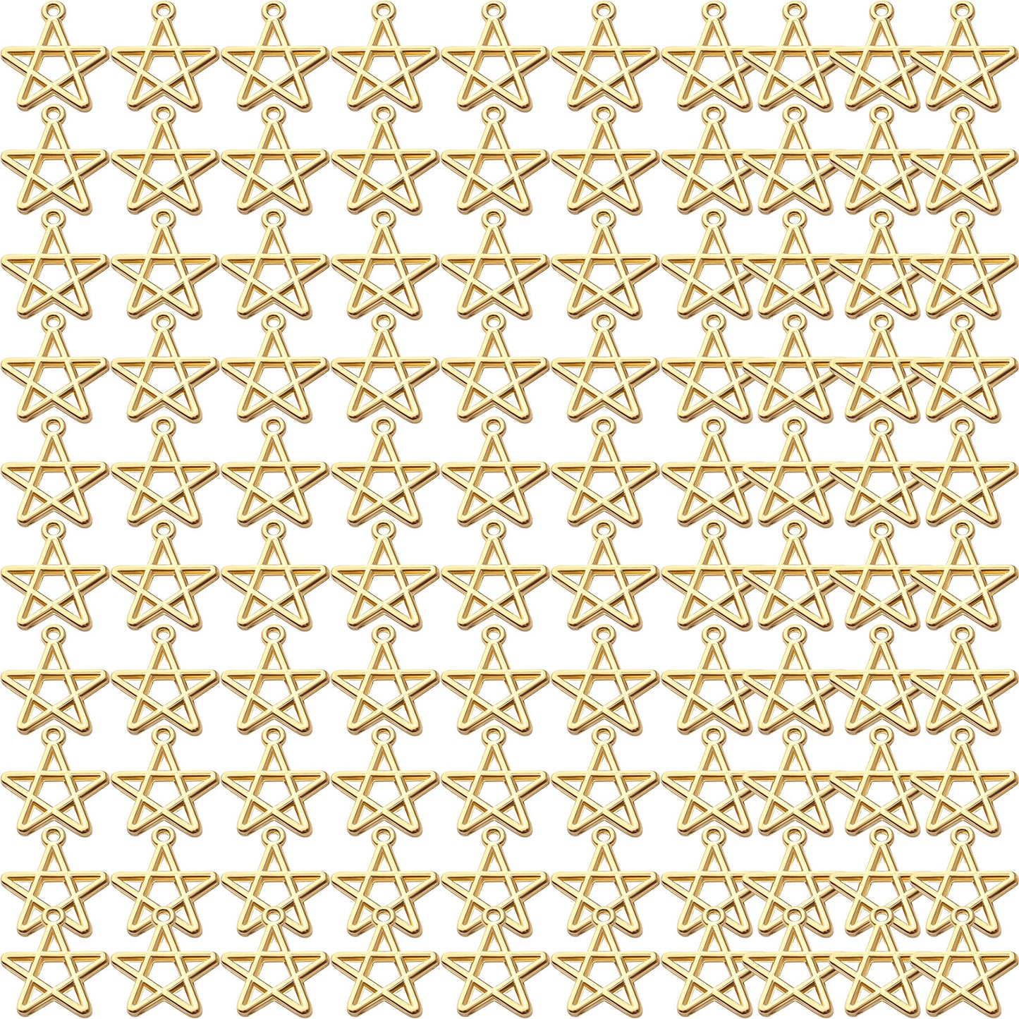 100pcs Star Pentagram Charms Pendant Alloy Pentacle Charm Celestial Charms for DIY Bracelets Necklace Jewelry Making Craft Supplies