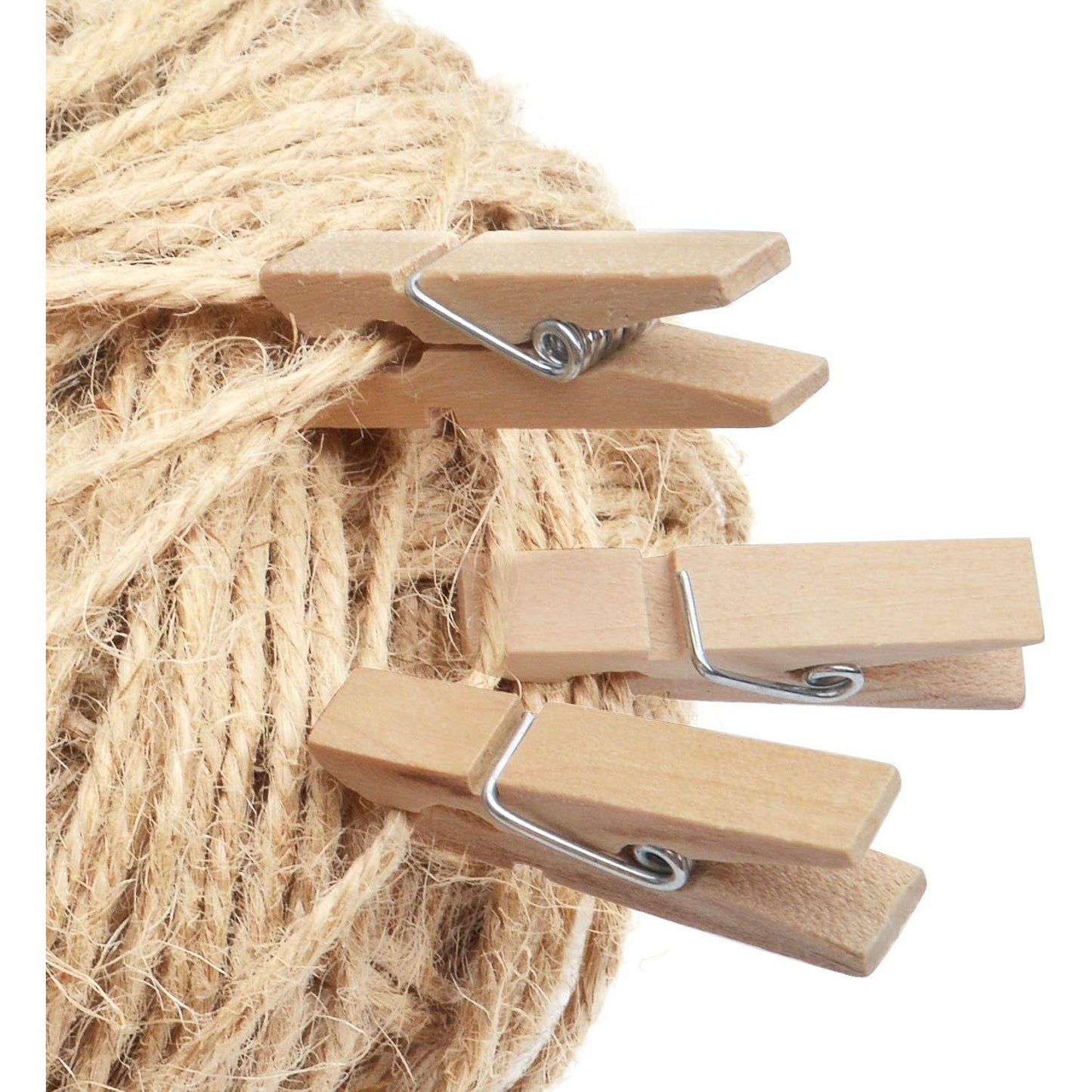 BronaGrand 100pcs Mini Wooden Utility Paper Clip,Clothespins Clip,Photo Clips