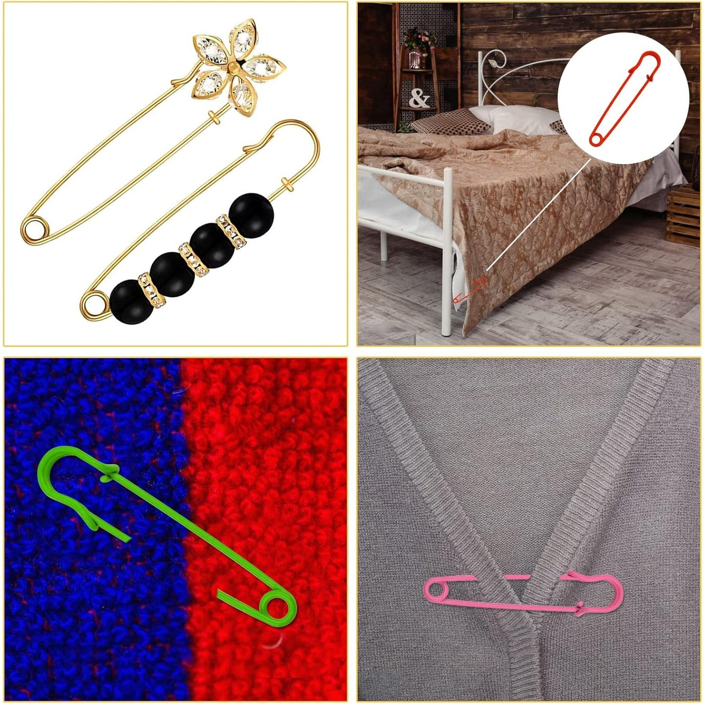 20 Pieces 75 mm Extra Large Safety Pins Metal Heavy Duty Sweater Shawl Pins Safety Pins Brooches for Blankets Skirts Kilts Jewelry Making Craft Sewing, 5 Colors