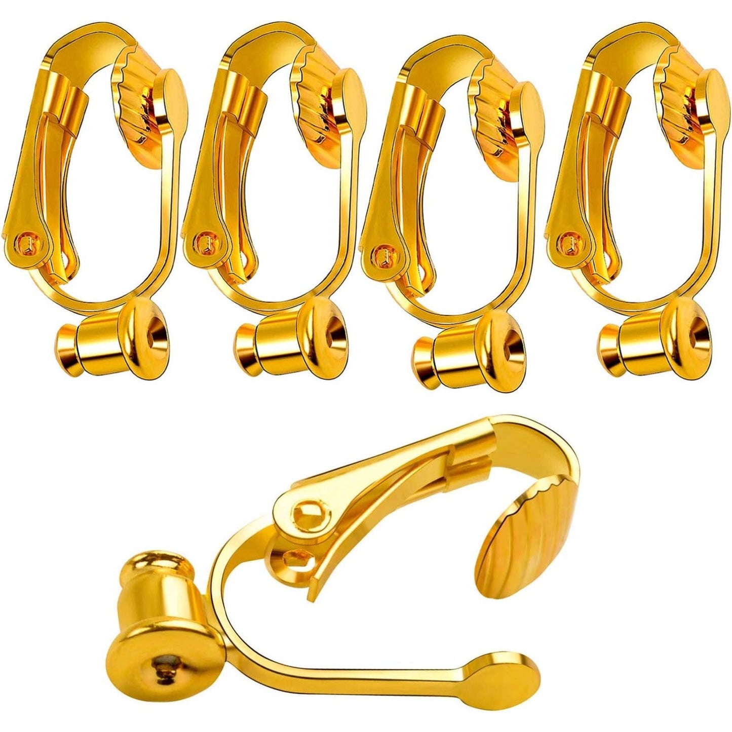 20 Pieces (10 Pairs) Stainless Steel Clip-on Earrings Converter Components with Post for Non-Pierced Ears DIY Earring - Turn Posts Into Clip-Ons
