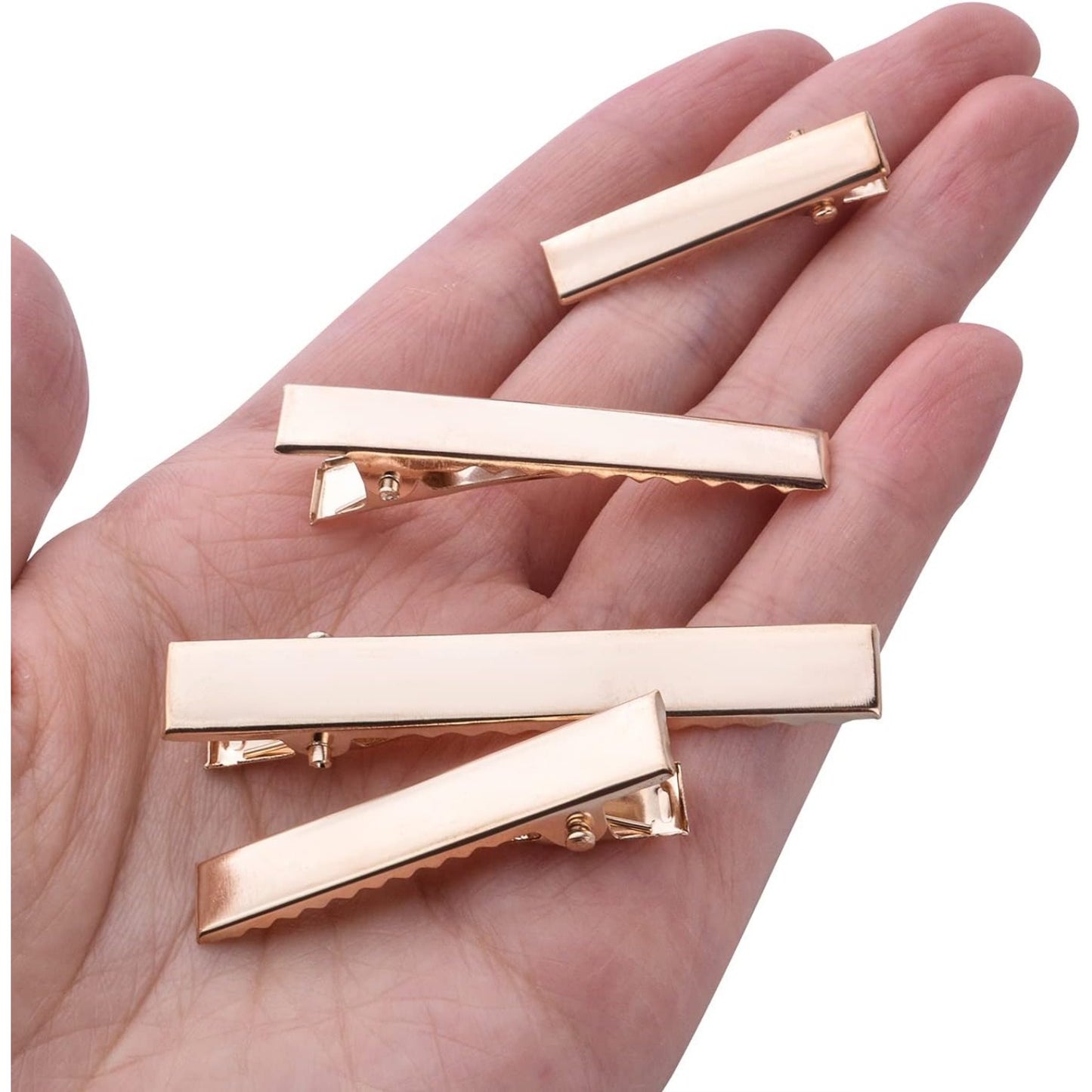 Duck Bill Hair Clips, 120pcs Gold Alligator Bow Clips Metal Single Prong Hair Curl Clips Flat Alligator Clips for Hair Styling Accessories or DIY Projects