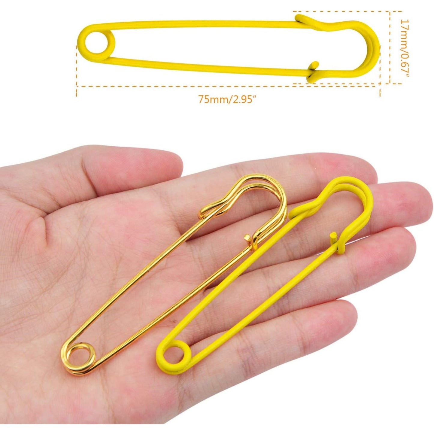 20 Pieces 75 mm Extra Large Safety Pins Metal Heavy Duty Sweater Shawl Pins Safety Pins Brooches for Blankets Skirts Kilts Jewelry Making Craft Sewing, 5 Colors