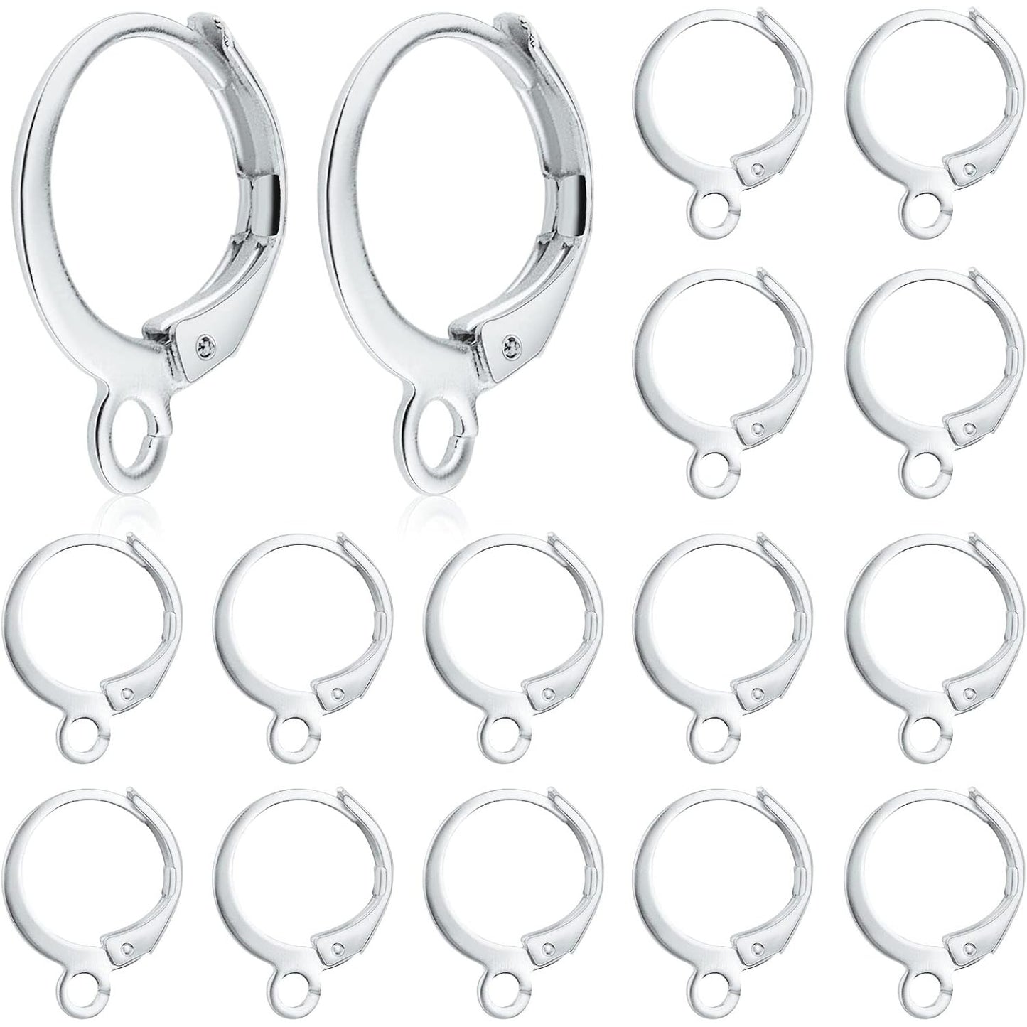 Hypoallergenic Earring Hooks, 120 Pieces Brass Lever Back Earring Round French Hook Ear Wire with Open Loop for Earring Designs Jewelry Making - 4 Colors
