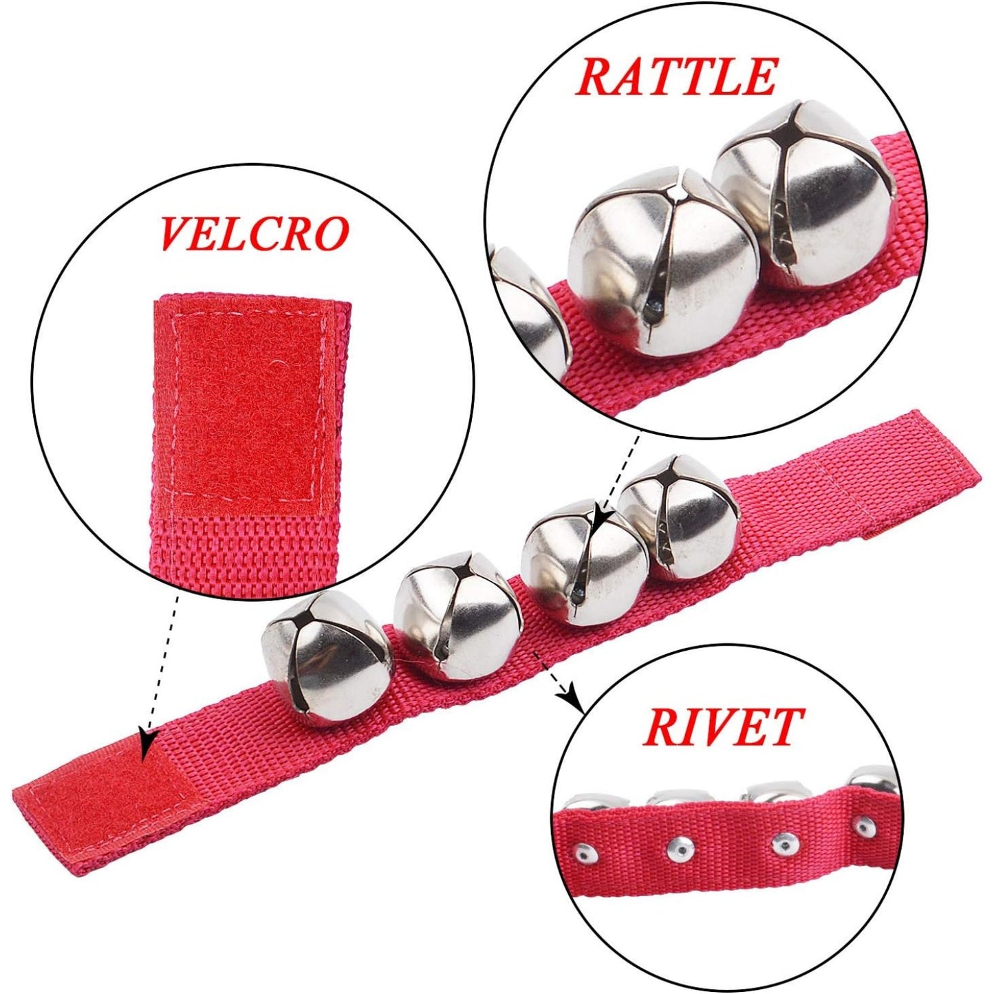 2 Pcs Christmas Musical Tambourine And Wrist Shaking Jingling Bells