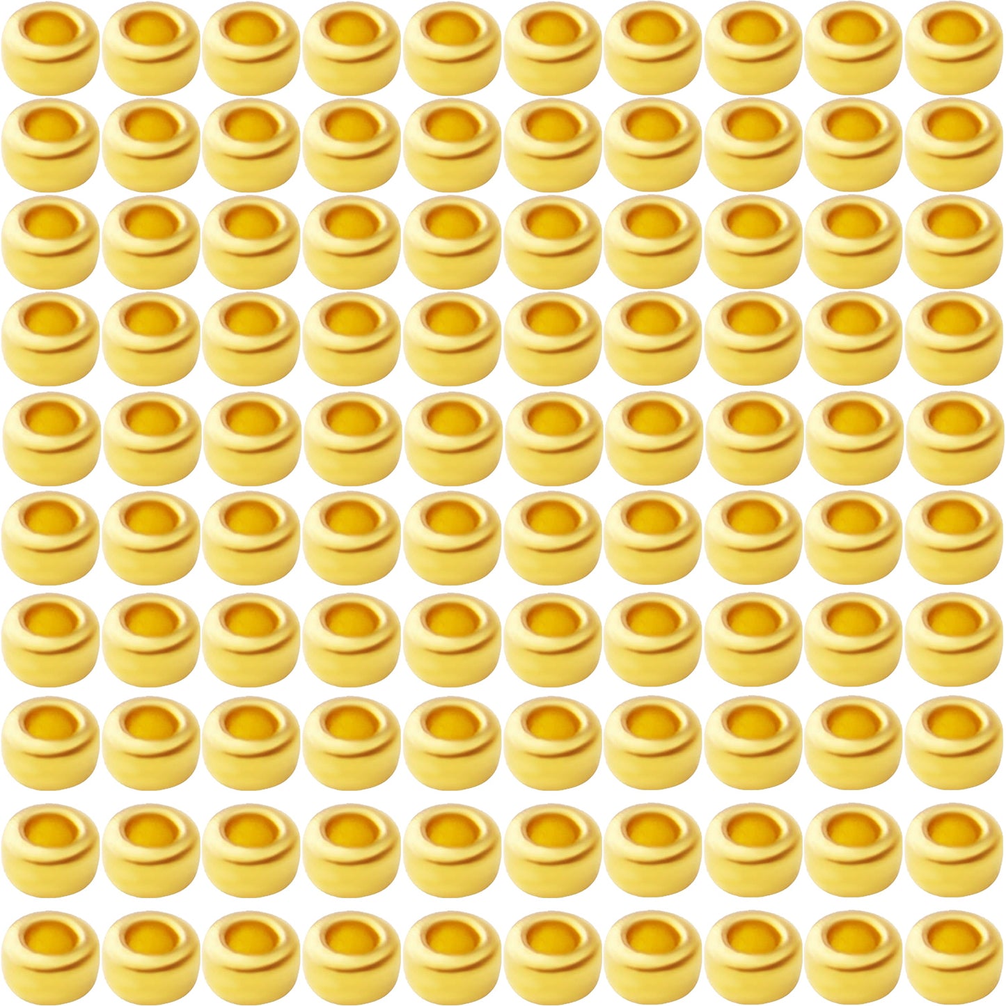 100pcs Alloy Tube Spacer Beads Rondelle Beads European Column Spacers Loose Round Spacers Jewelry Beads Charms for Bracelet Jewelry Crafts Making Supplies,Gold and Silver
