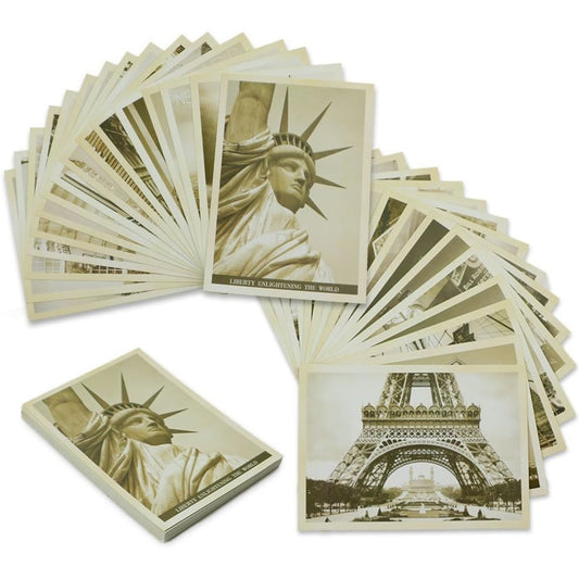 32pcs Retro Old Travel Postcards Vintage Landscape Photo Picture Poster Post Cards Greeting Cards Collectable Vintage Postcards Bulk for Worth Collecting Exchanging
