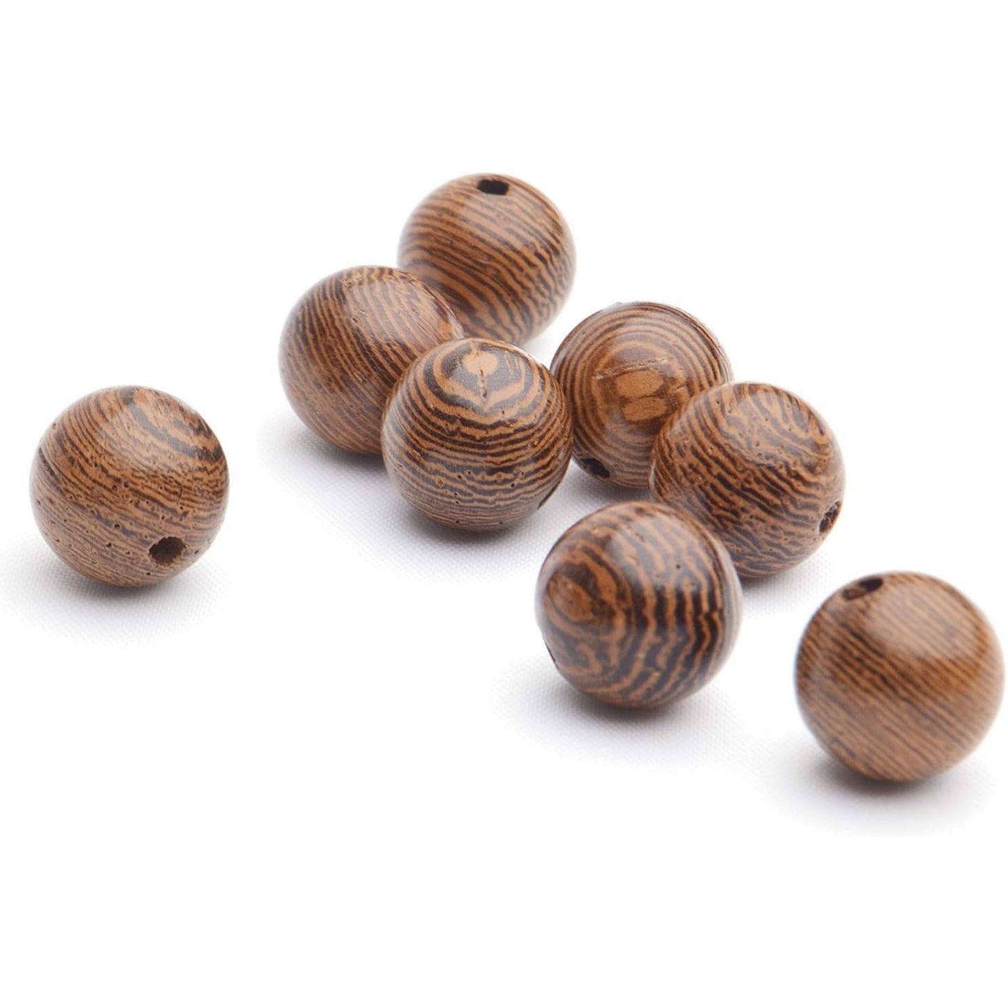 300pcs 10mm Dark Brown Wenge Wood Beads Natural Macrame Round Wood Bead Round Ball Bead Wooden Beads for Bracelets and Jewelry Making