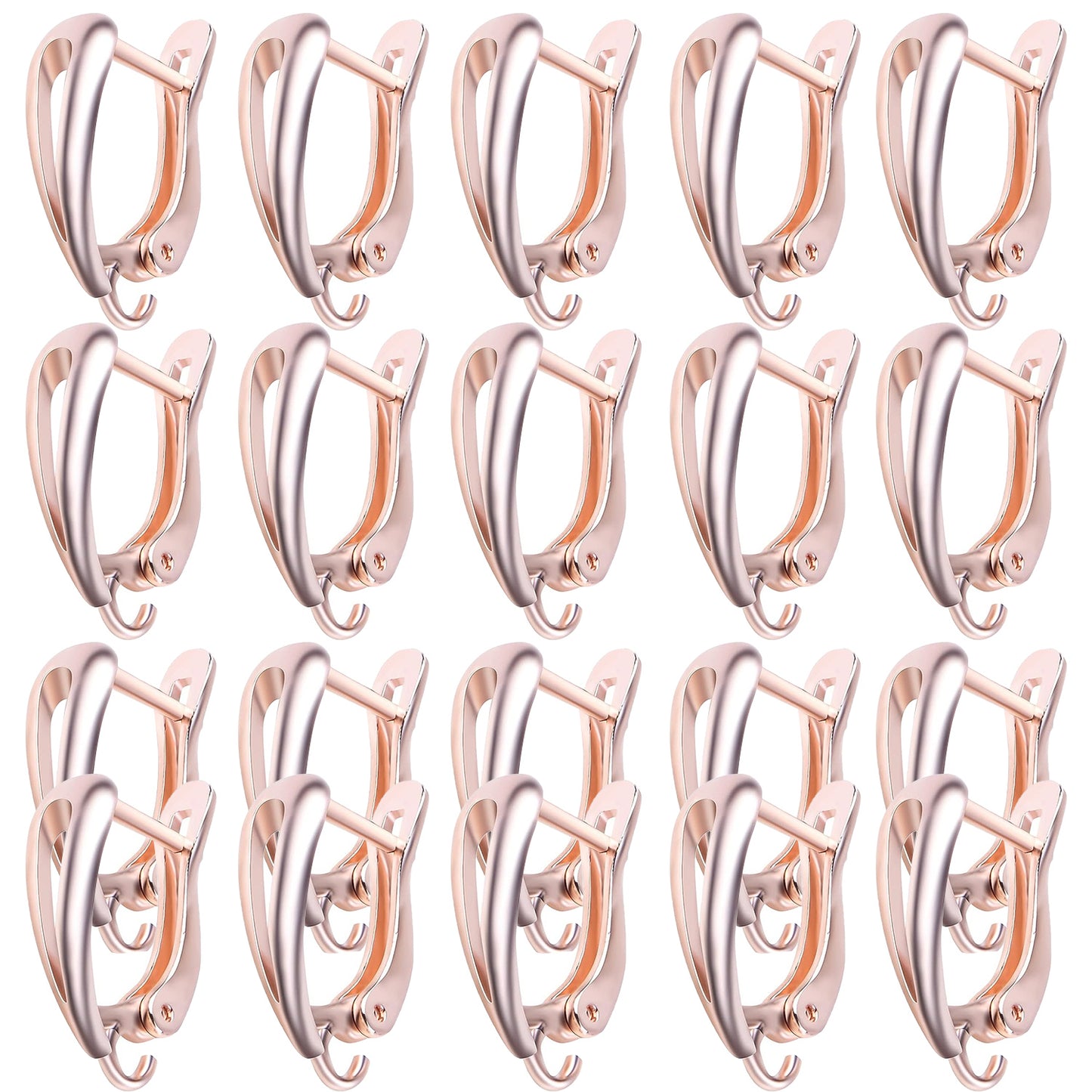20pcs 5 Colors Round French Earring Hooks Hypoallergenic Brass Leverback Ear Wire Hooks with Open Loop for DIY Dangle Earrings Jewelry Making Christmas Party Anniversary Favor