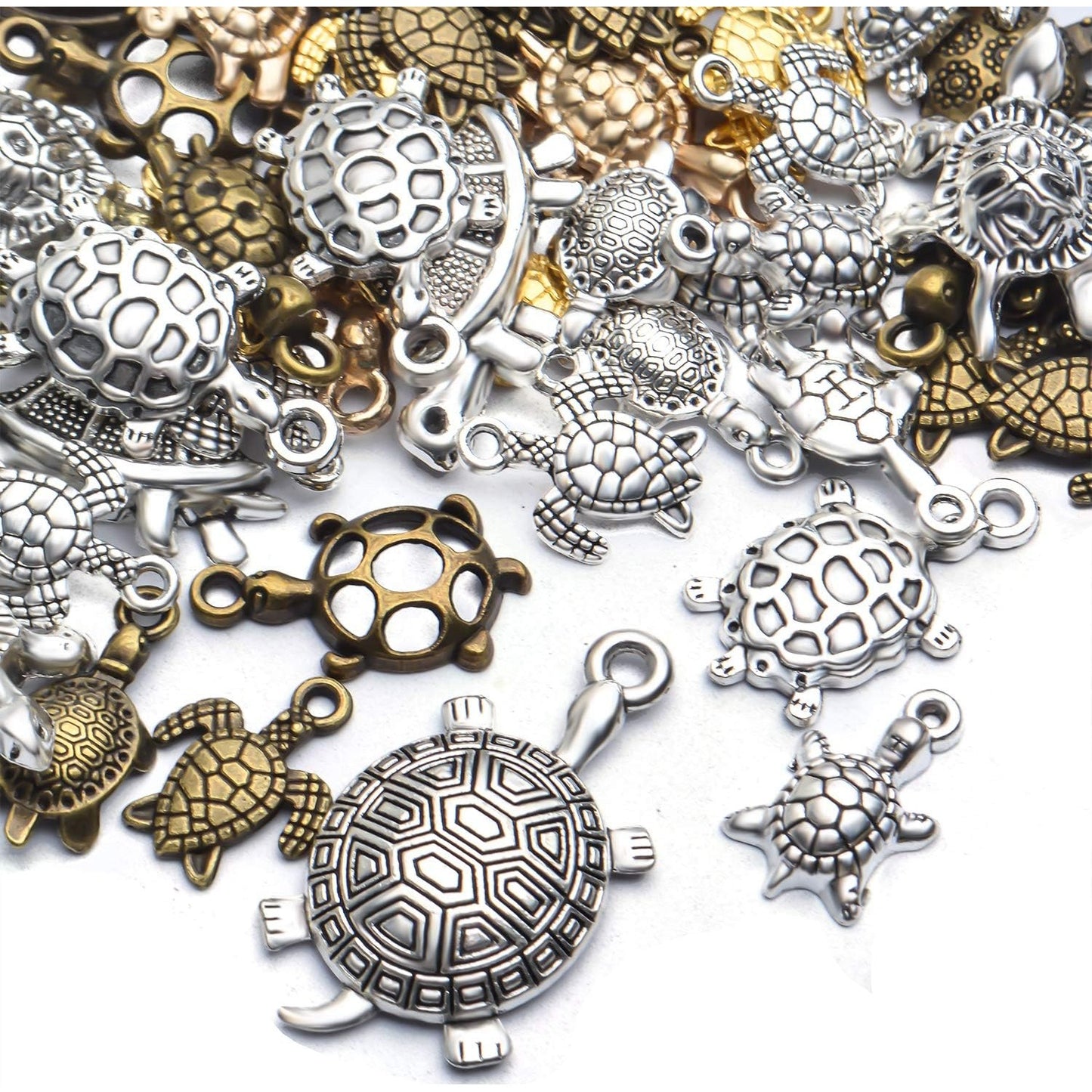 100g Mixed Styles Antique Animal Sea Turtle Charms Pendant Alloy Charms for Earring Necklace Bracelet Jewelry DIY Making