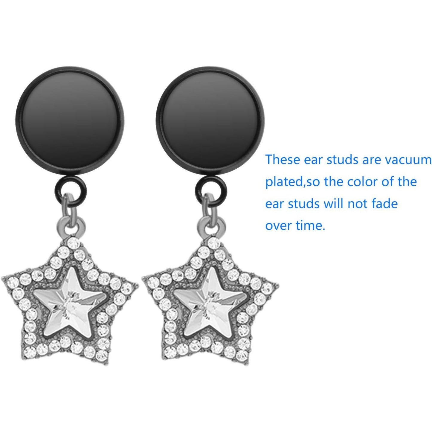 Earring Studs Posts, 20Pcs Earring Studs with Loop Stainless Steel Cabochon Setting Round Earrings Posts Tray Base and 20Pcs Black Earring Backs for Earring Making(Fit for 12mm)